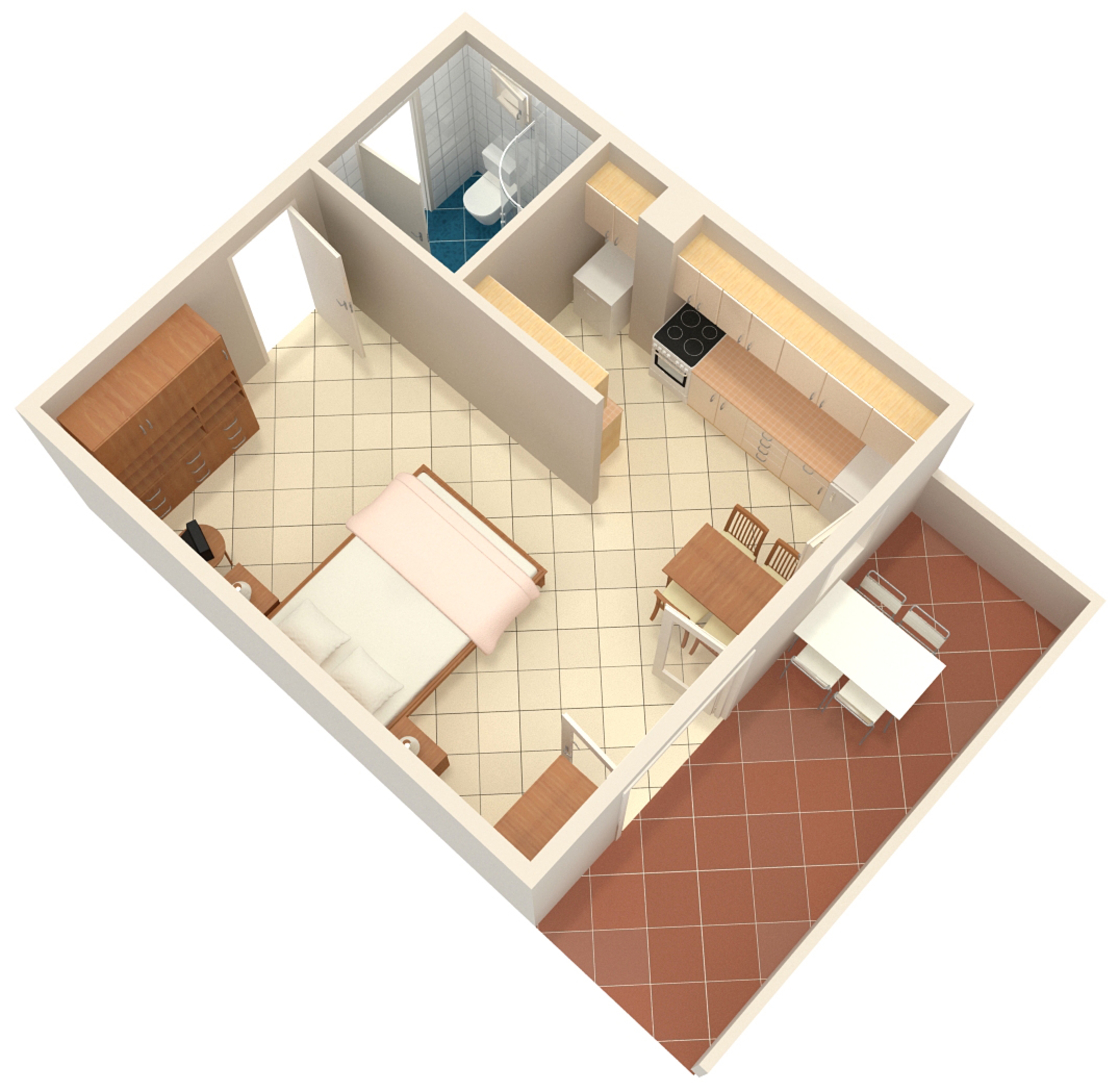 Studio flat with terrace Novigrad  AS-c