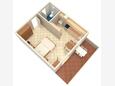 Novigrad, plattegrond in the studio-apartment, WiFi.