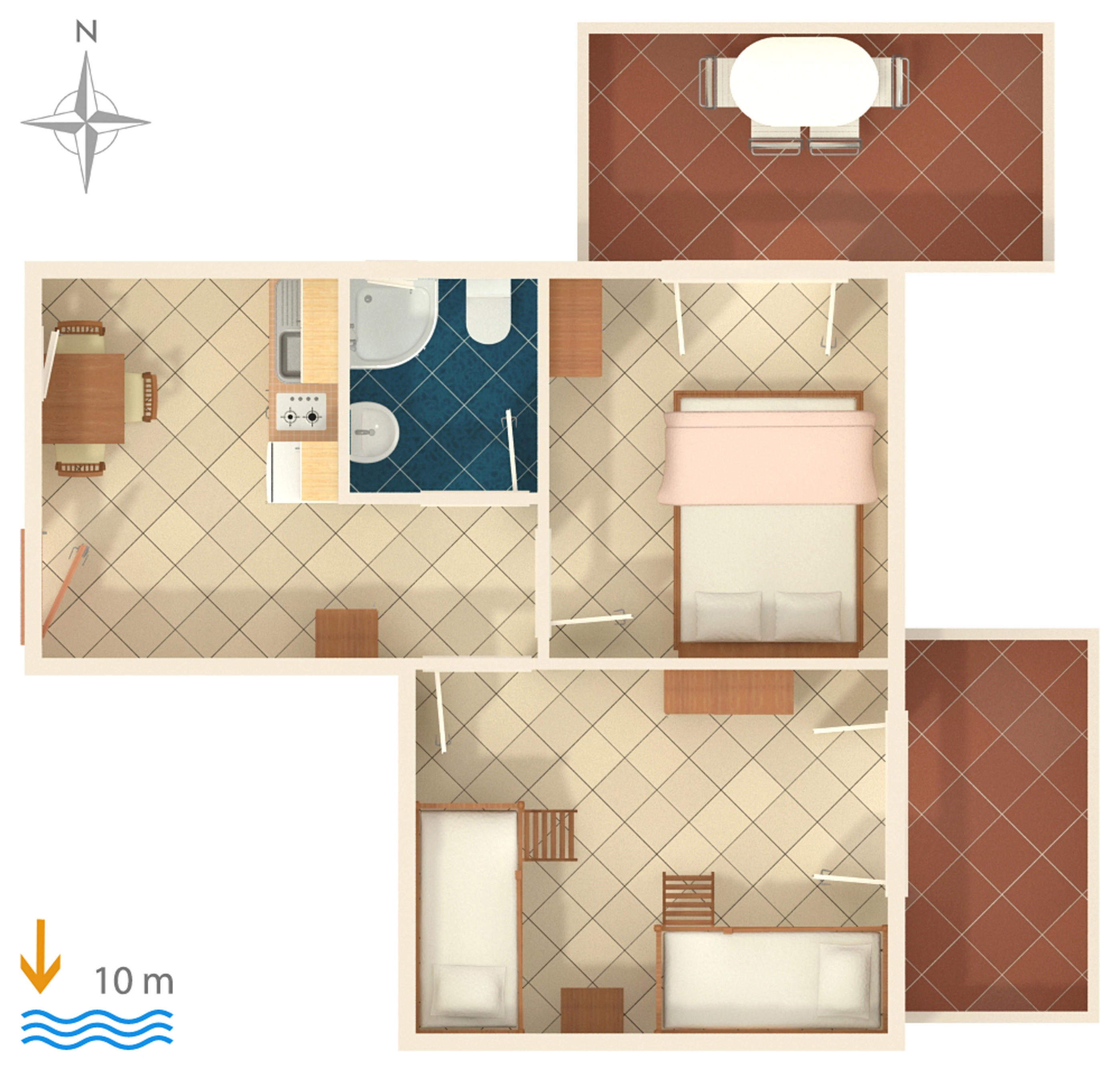 Two bedroom apartment near beach Cove Jedra, Hvar  A-g