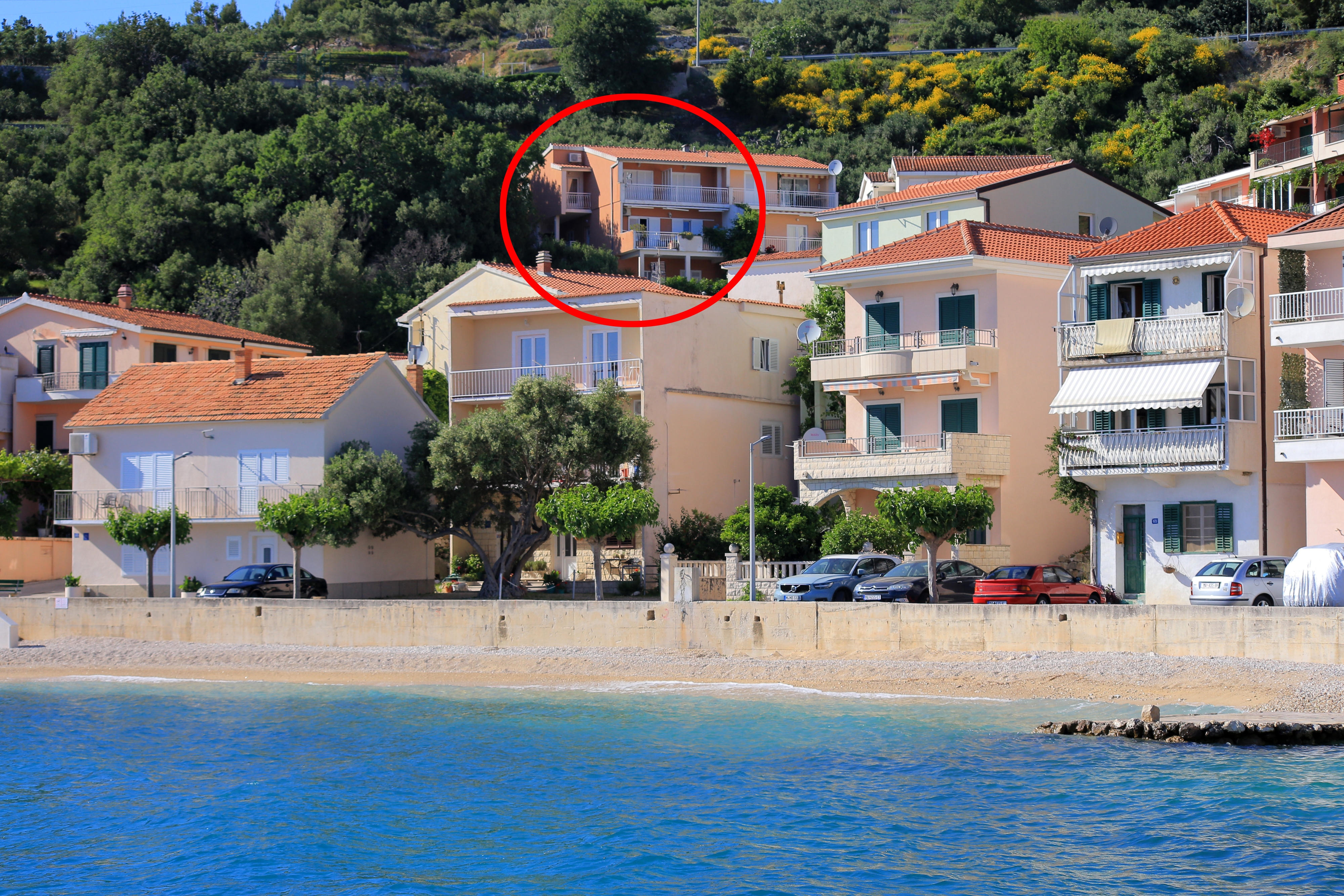 One bedroom apartment with terrace and sea view Podgora, Makarska  A-a