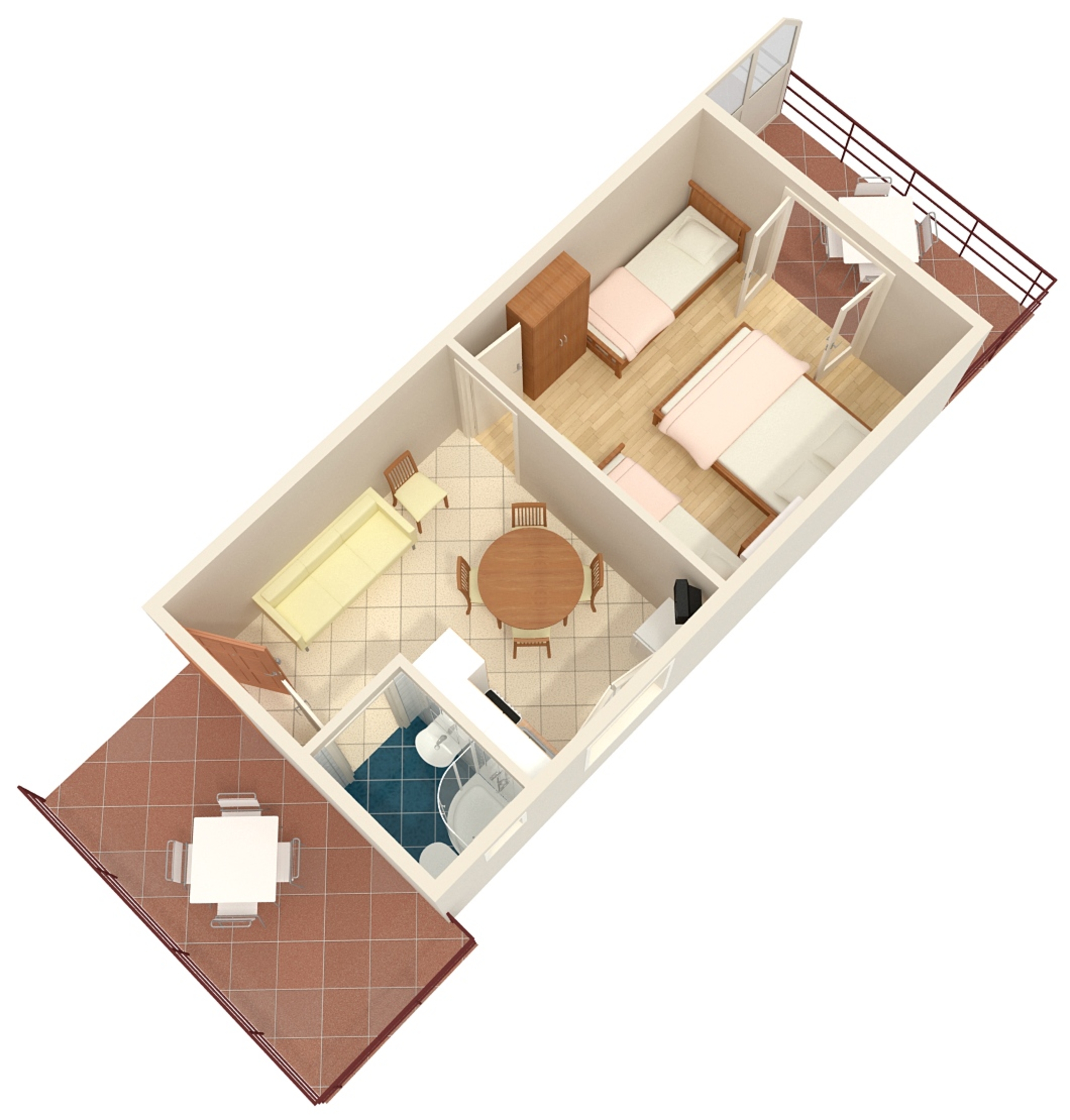 One bedroom apartment with terrace and sea view Viganj, Pelješac  A-c