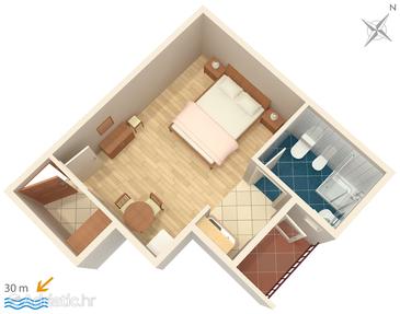 Plan Podgora, Plan in the studio-apartment, WIFI.