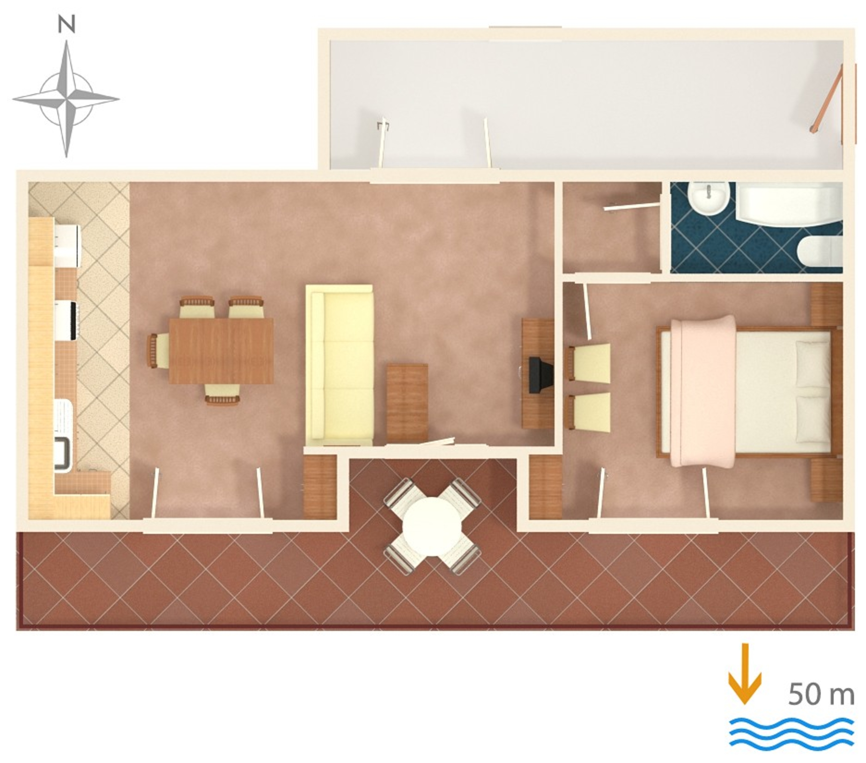 One bedroom apartment near beach Živogošće - Mala Duba, Makarska  A-a