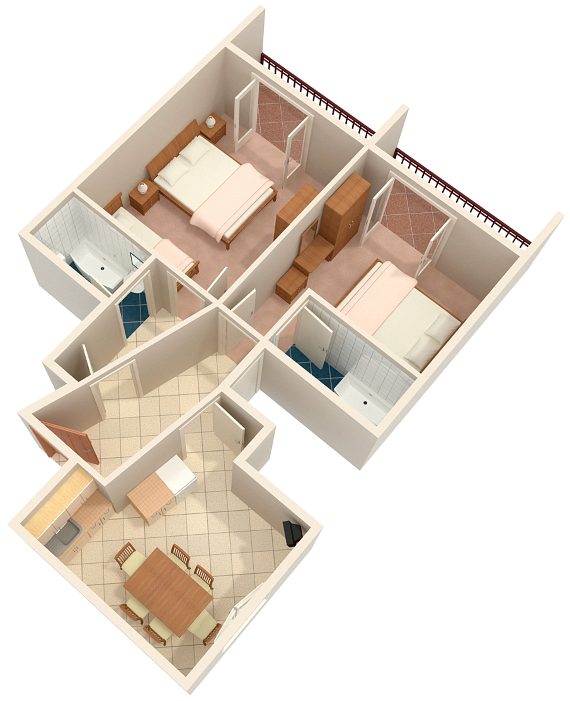Two bedroom apartment with balcony and sea view Podgora, Makarska  A-a