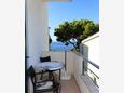 Promajna, Balcony in the studio-apartment, with a sea view and WiFi.