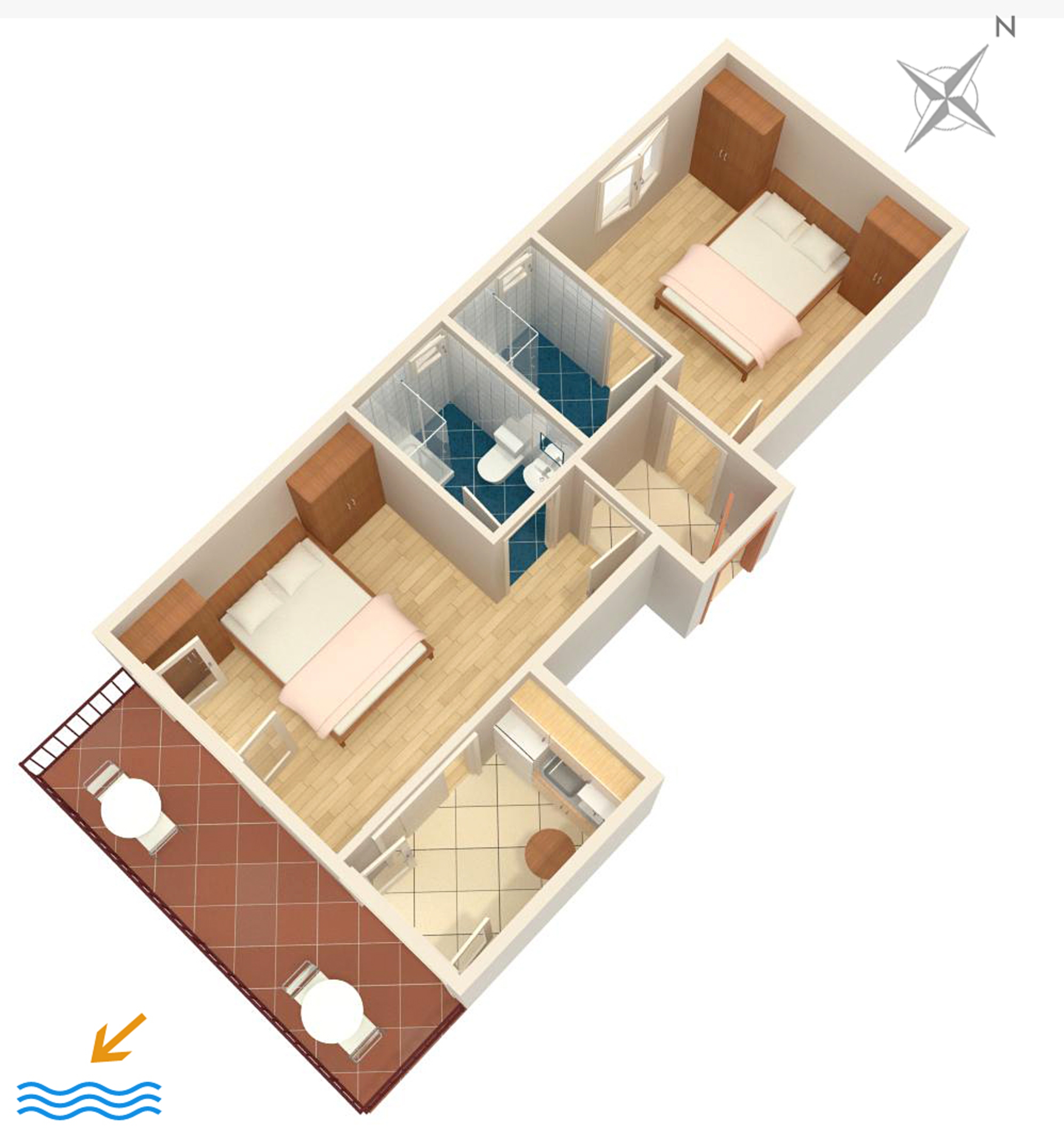 Two bedroom apartment near beach Podgora, Makarska  A-d