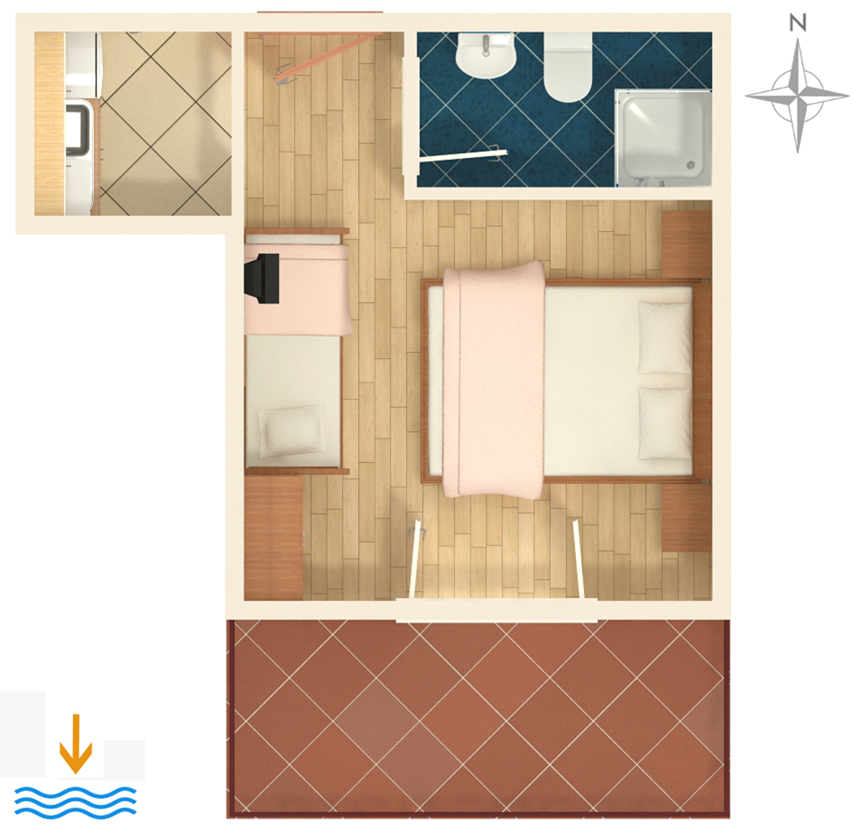 Studio flat near beach Podgora, Makarska  AS-a