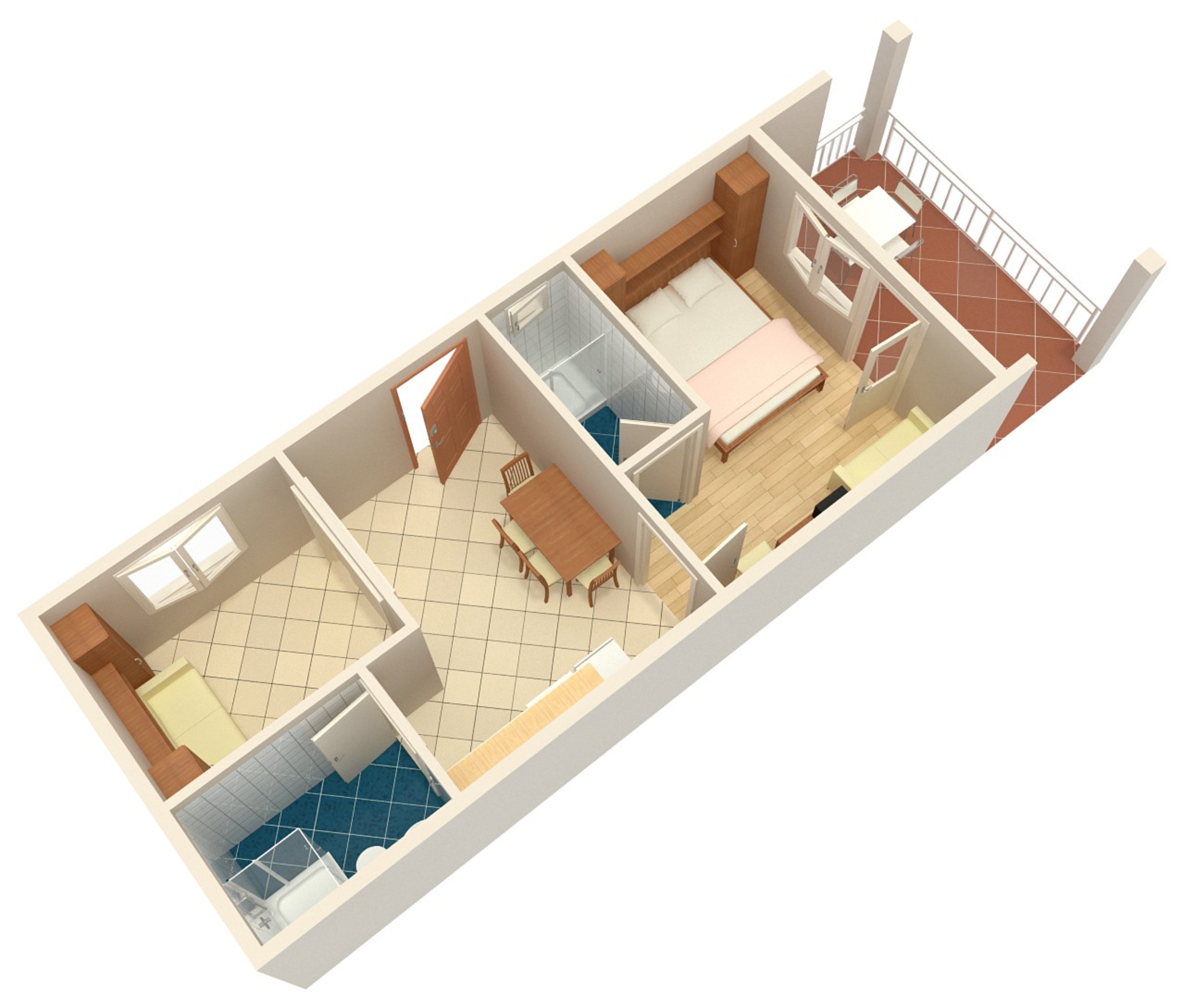 One bedroom apartment with terrace Podgora, Makarska  A-a