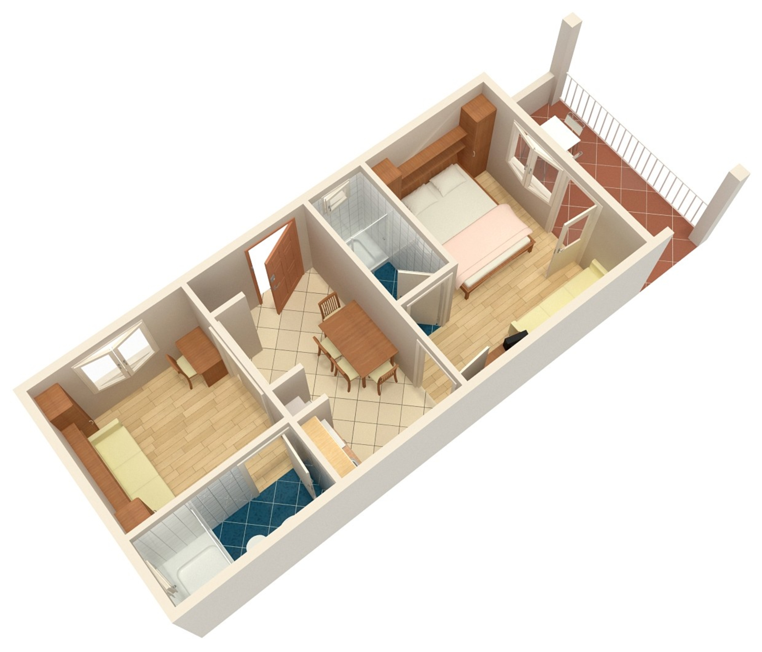 One bedroom apartment with terrace and sea view Podgora, Makarska  A-b