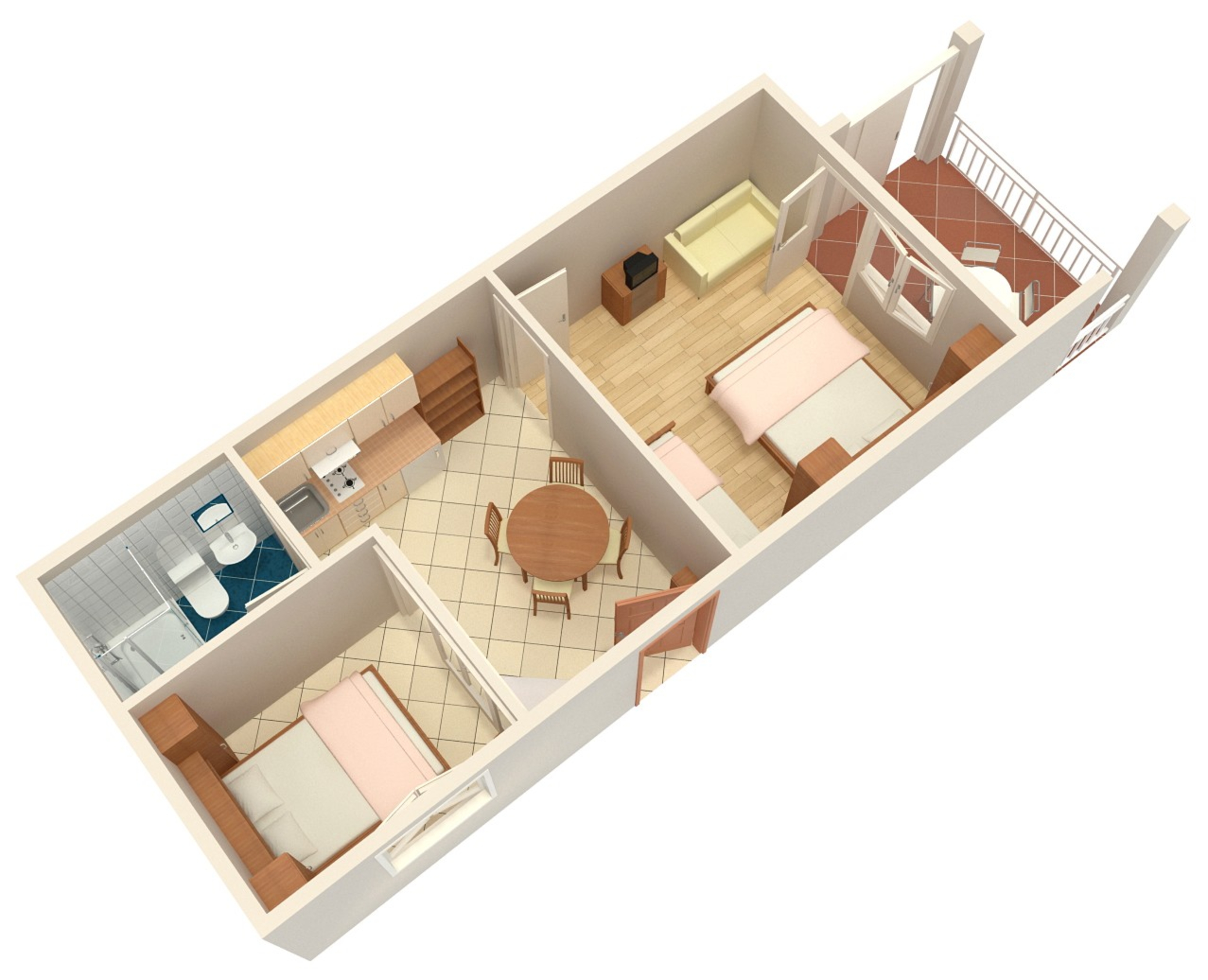 Two bedroom apartment with terrace Podgora, Makarska  A-e