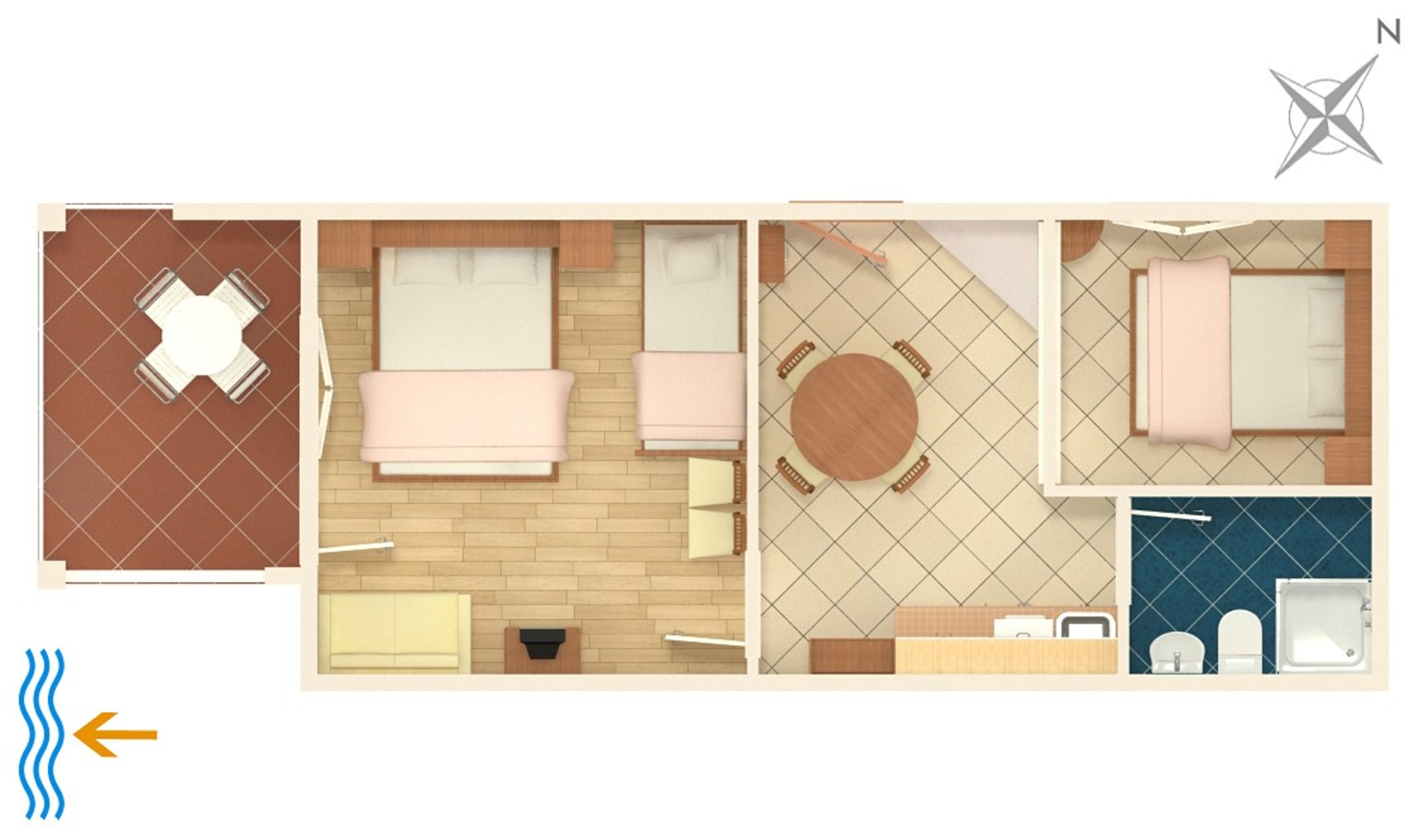 Two bedroom apartment with terrace Podgora, Makarska  A-e
