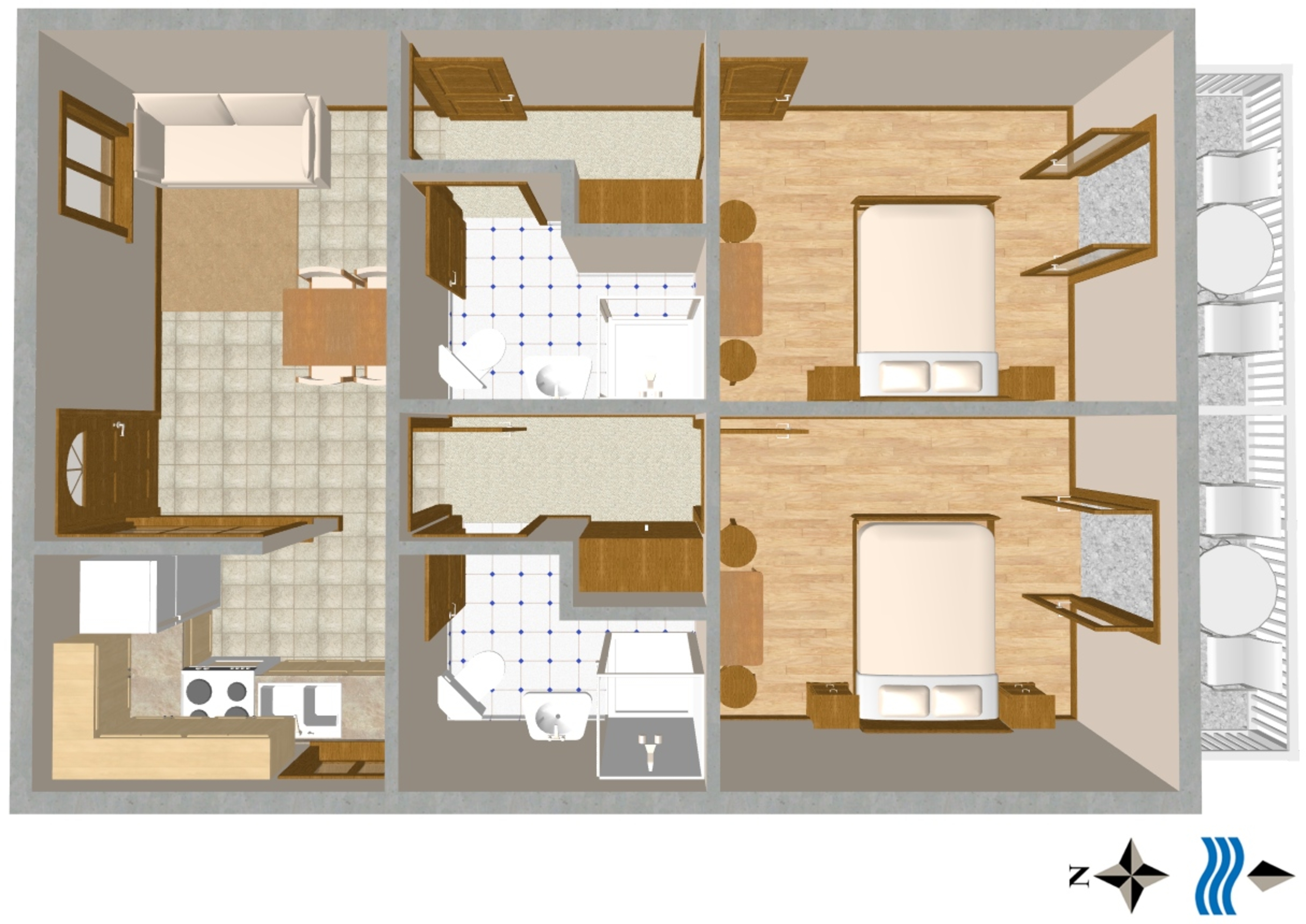 Two bedroom apartment near beach Podgora, Makarska  A-b