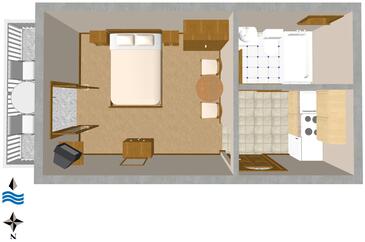 Plan Podgora, Plan in the studio-apartment, WiFi.