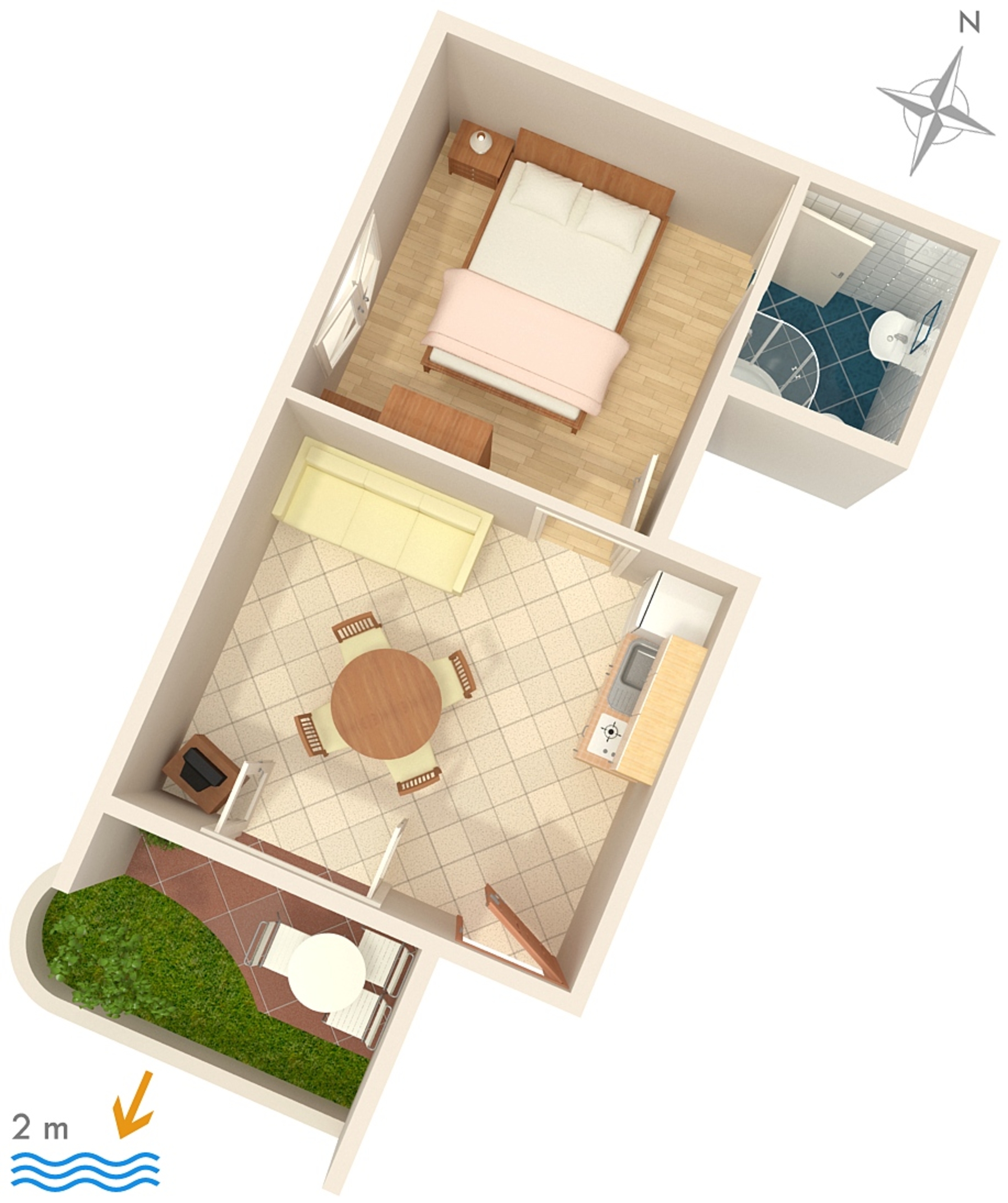 One bedroom apartment near beach Zaostrog, Makarska  A-a