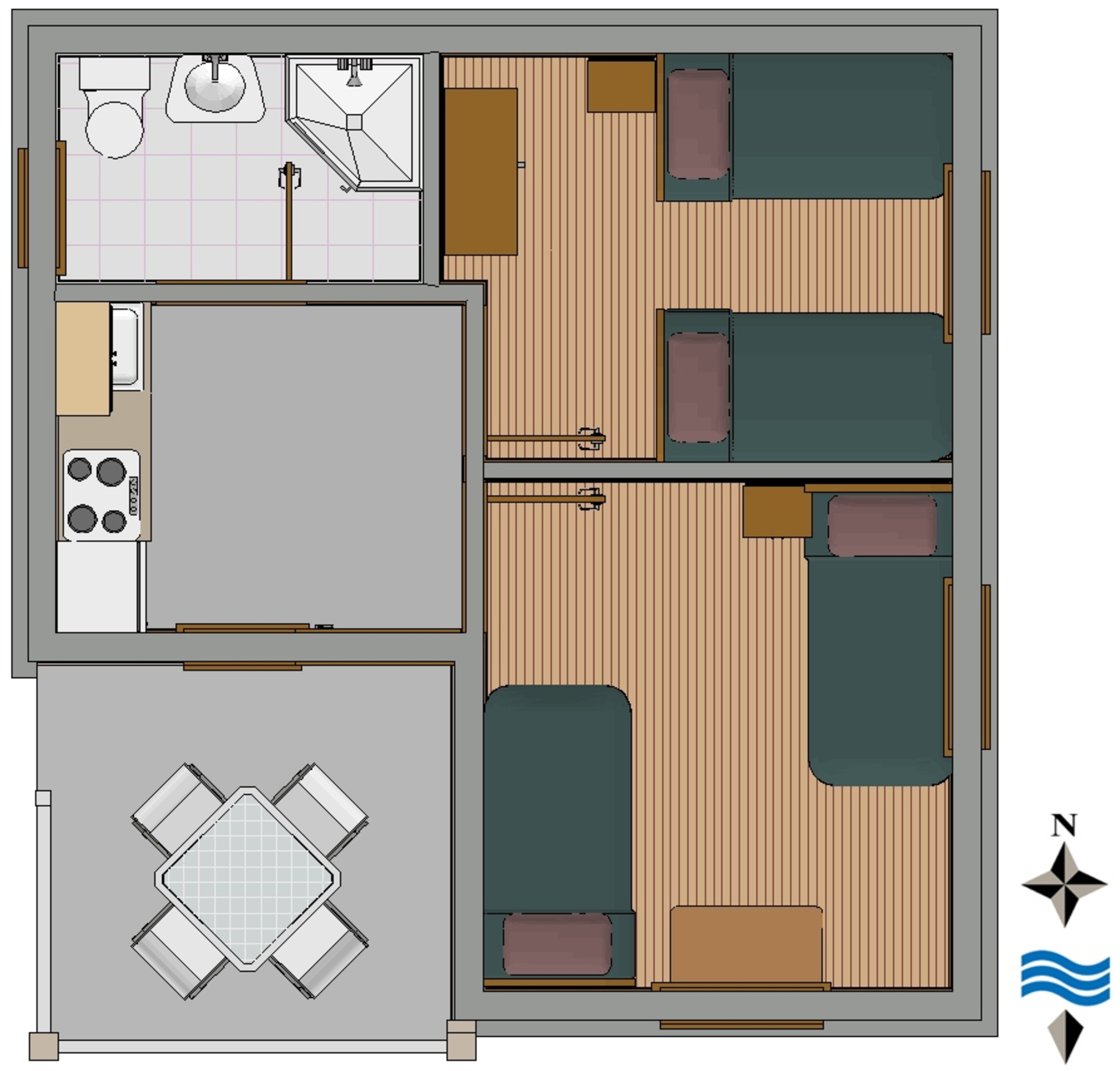 Two bedroom apartment with terrace and sea view Podaca, Makarska  A-a