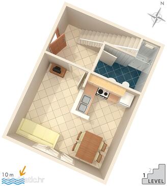 Podgora, plattegrond in the apartment, WiFi.