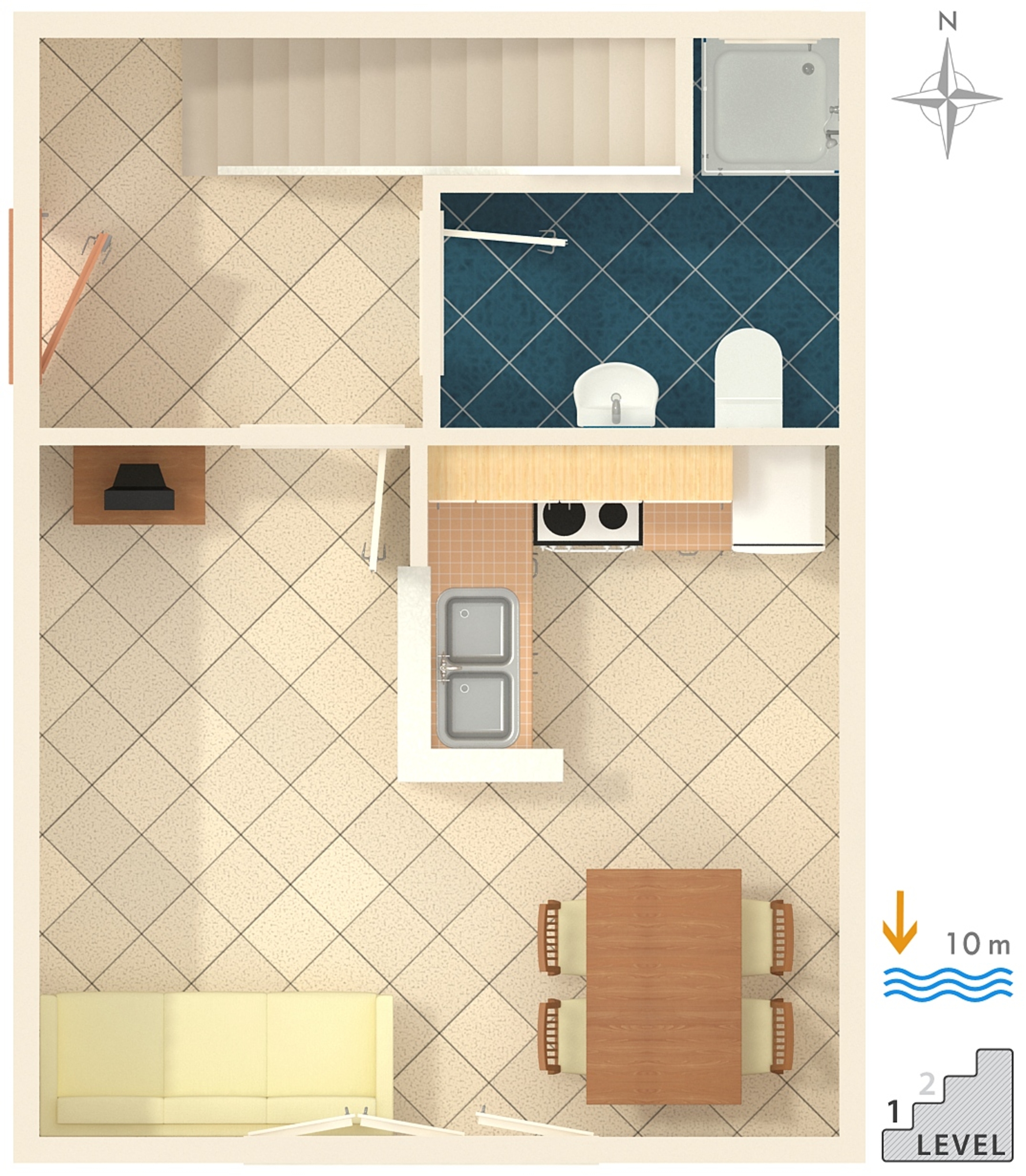 Two bedroom apartment near beach Podgora, Makarska  A-a