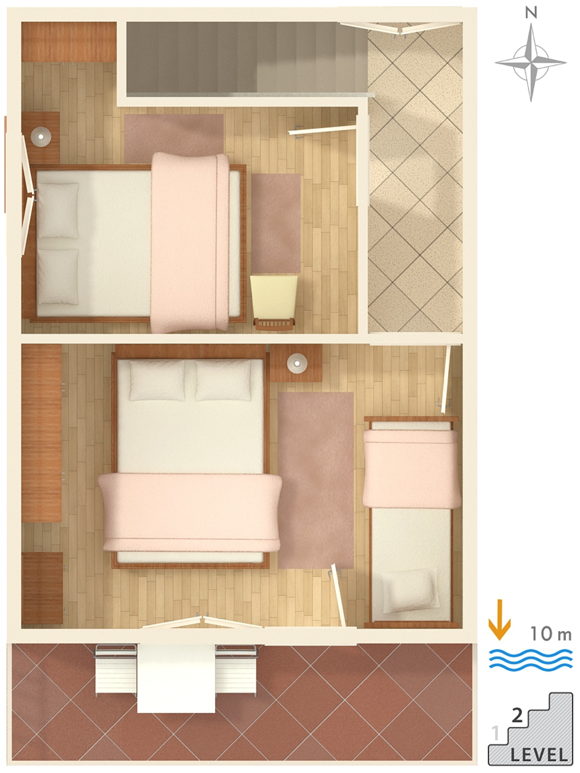 Two bedroom apartment near beach Podgora, Makarska  A-a