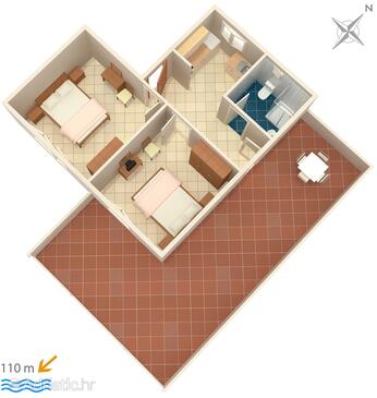Plan Makarska, Plan in the apartment, WIFI.