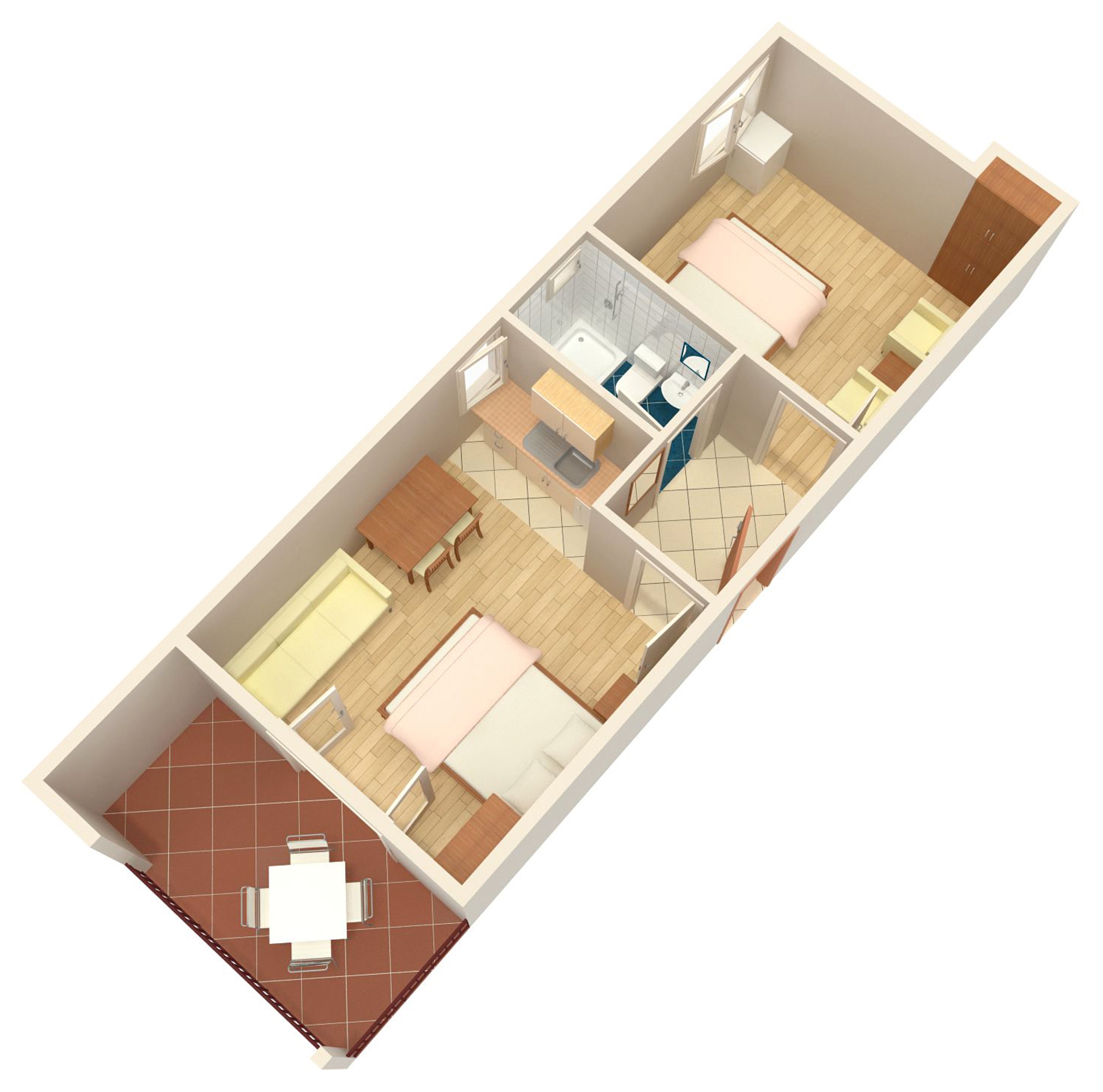 One bedroom apartment with terrace and sea view Tučepi, Makarska  A-a