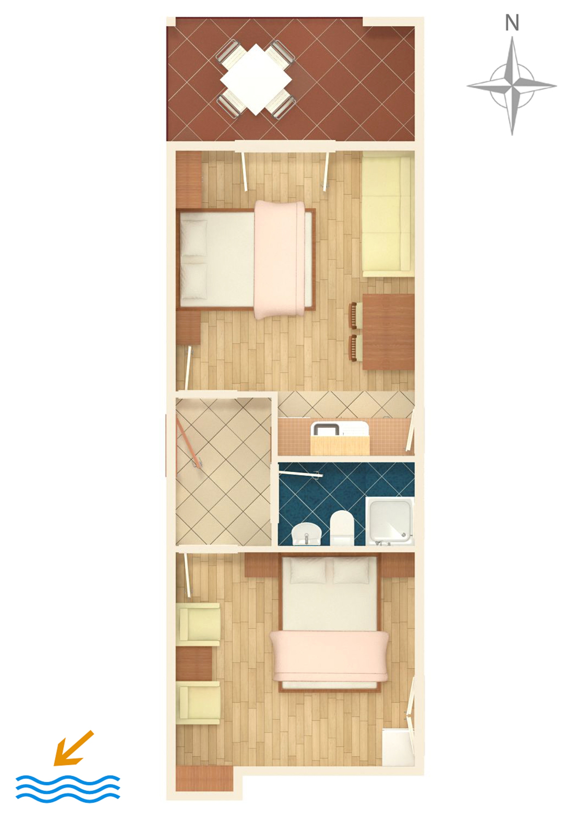 One bedroom apartment with terrace and sea view Tučepi, Makarska  A-a