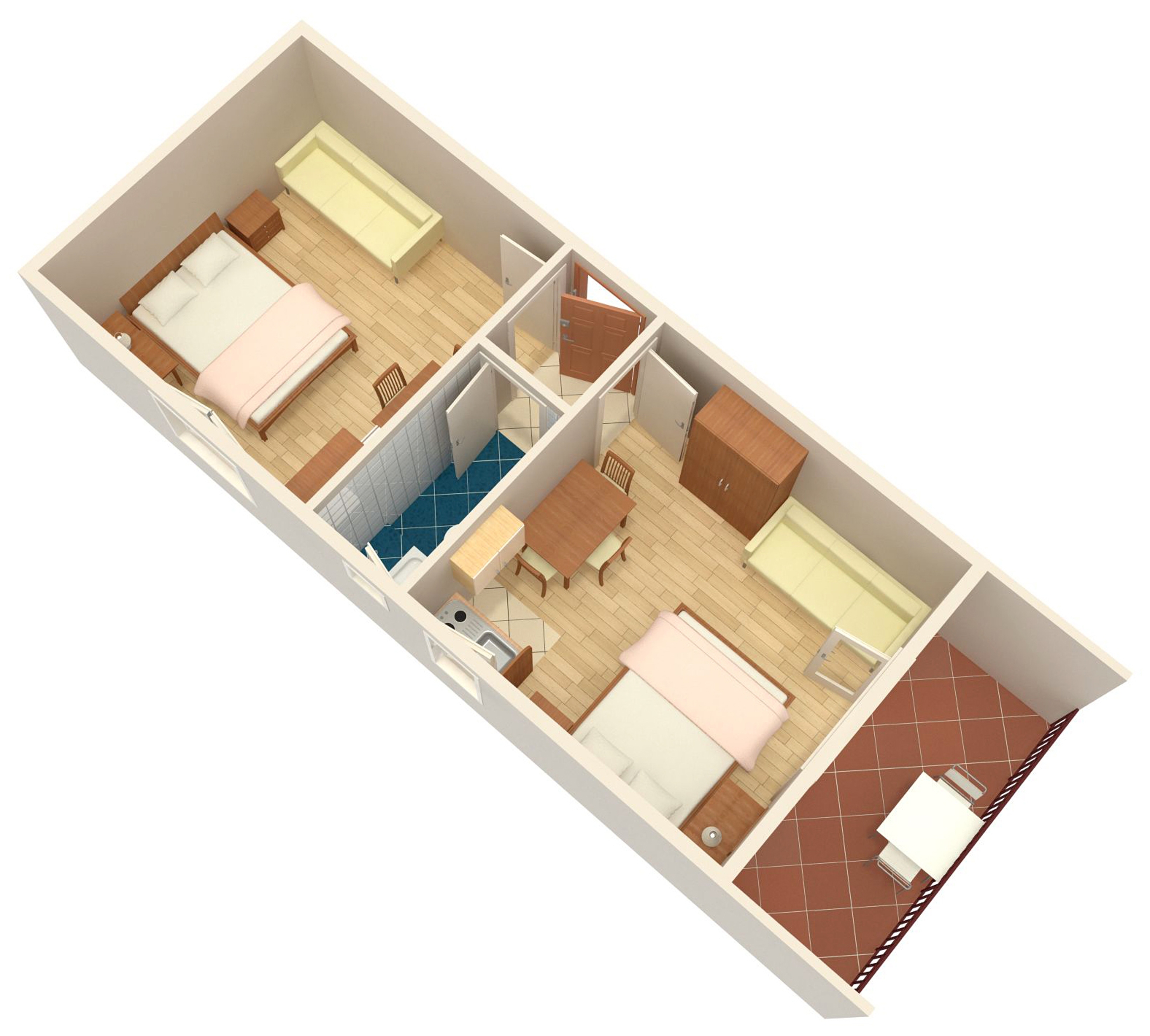 One bedroom apartment with balcony and sea view Tučepi, Makarska  A-b