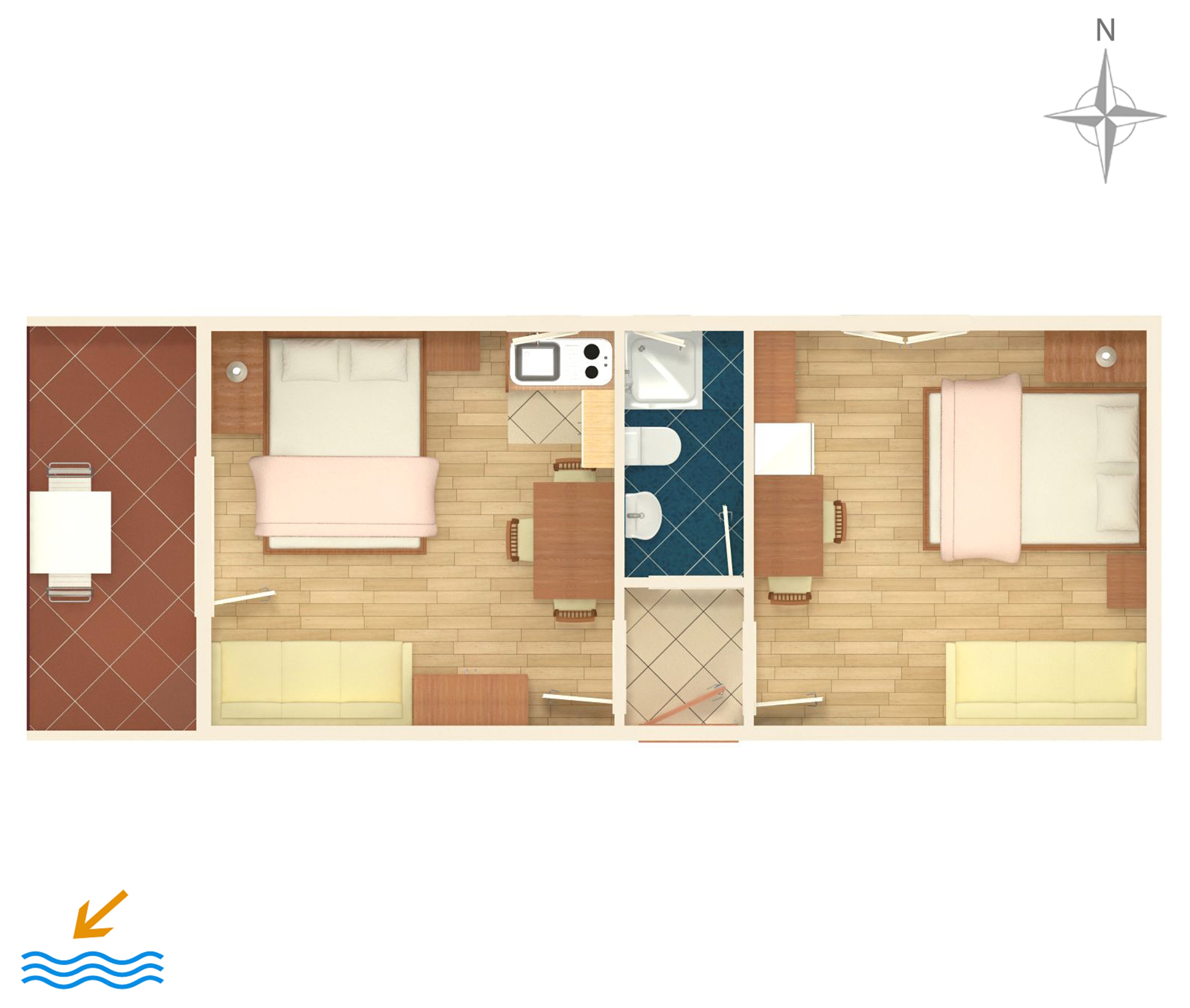 One bedroom apartment with balcony and sea view Tučepi, Makarska  A-b