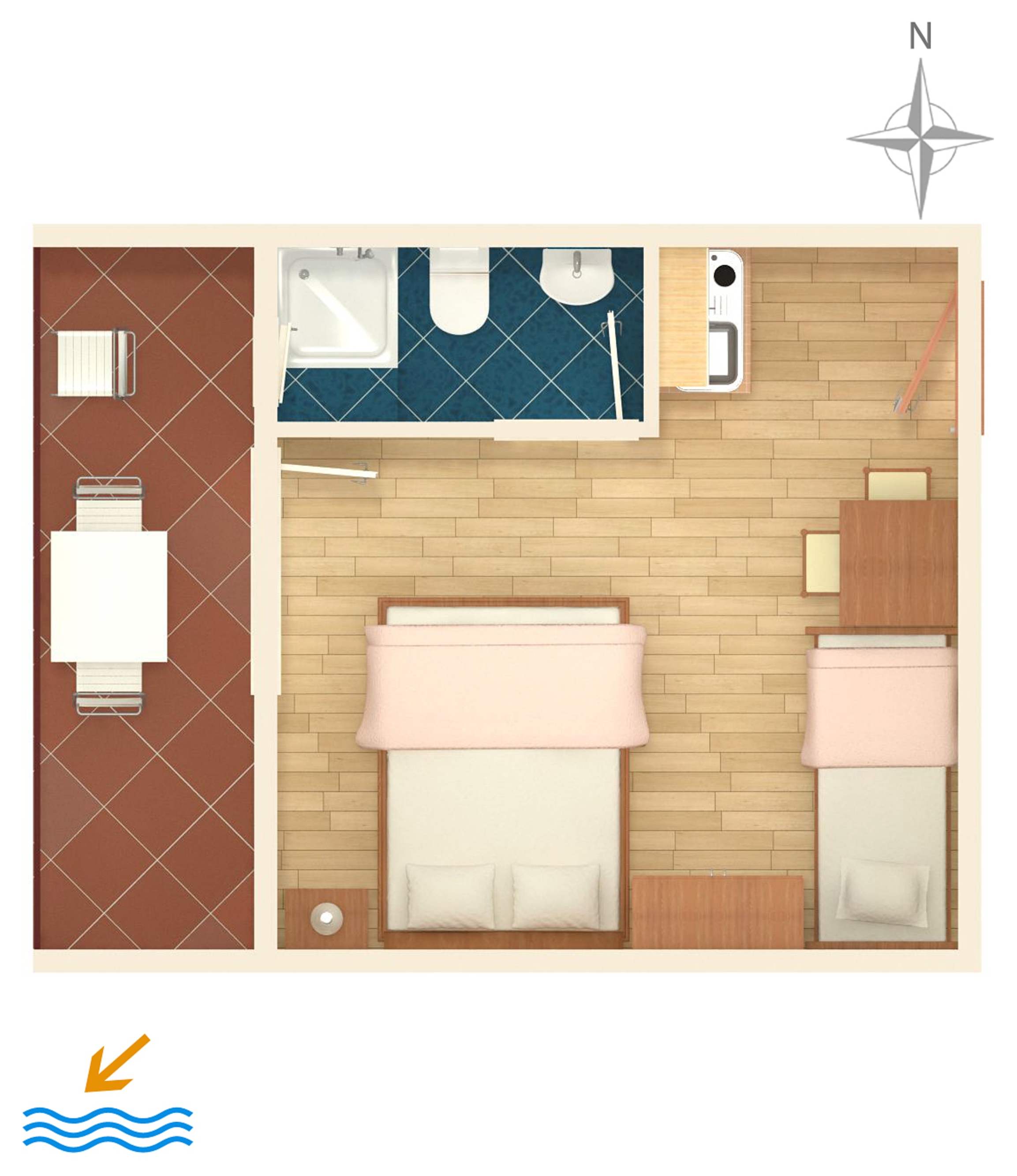 Studio flat with balcony and sea view Tučepi, Makarska  AS-a
