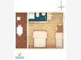 Tučepi, План в размещении типа studio-apartment, Домашние животные допускаются и WiFi.