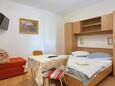 Tučepi, Spavaća soba u smještaju tipa studio-apartment, dostupna klima, kućni ljubimci dozvoljeni i WiFi.