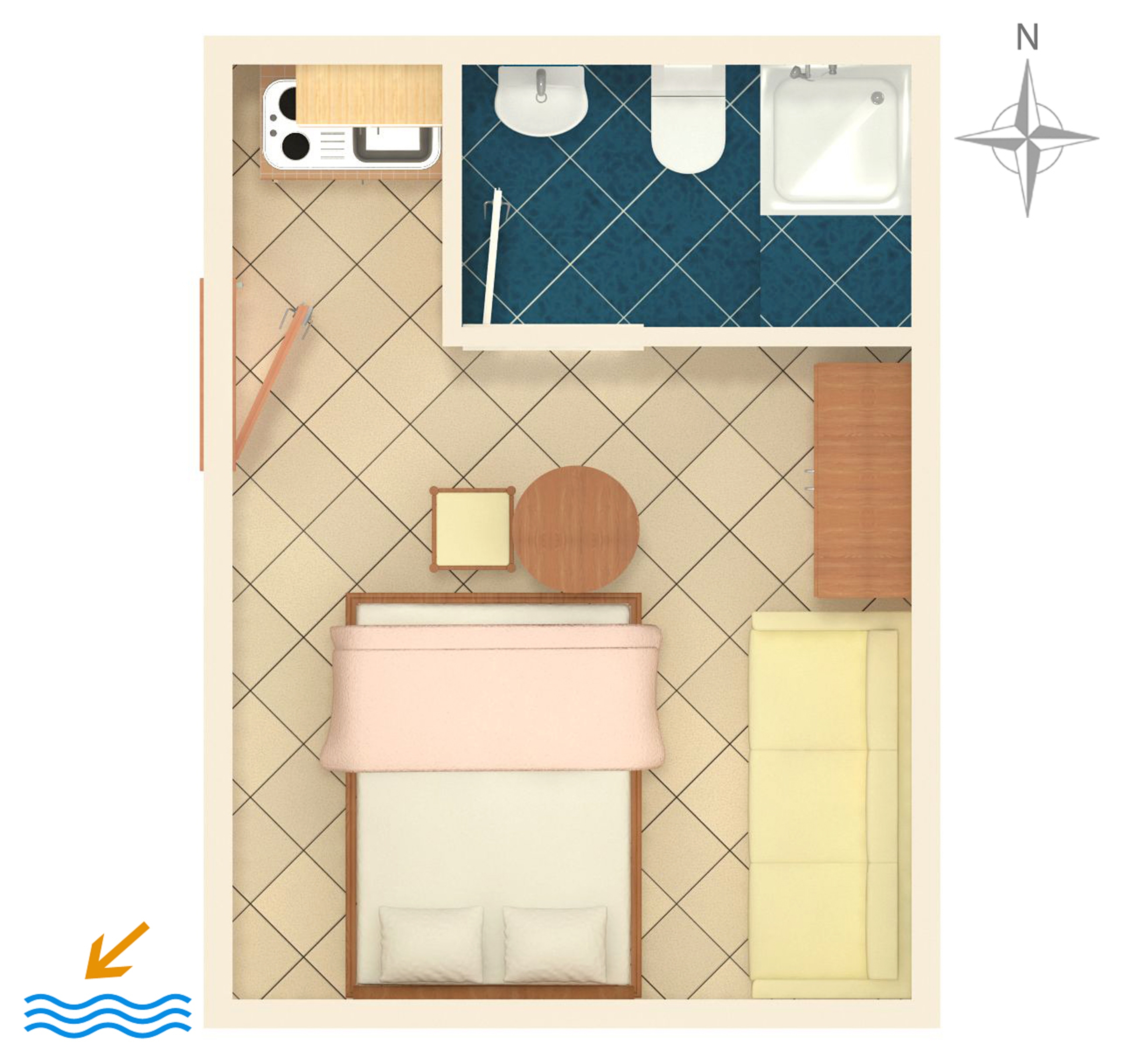 Studio flat with terrace and sea view Tučepi, Makarska  AS-b