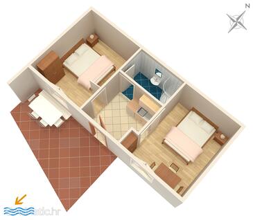 Plan Tučepi, Plan in the apartment, WIFI.