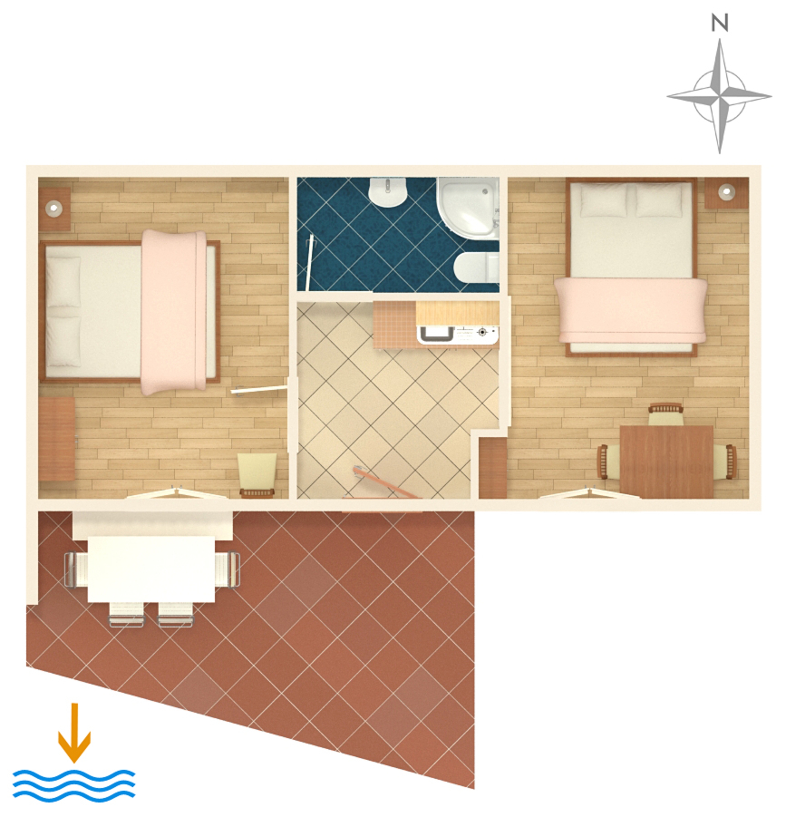 Two bedroom apartment near beach Tučepi, Makarska  A-a