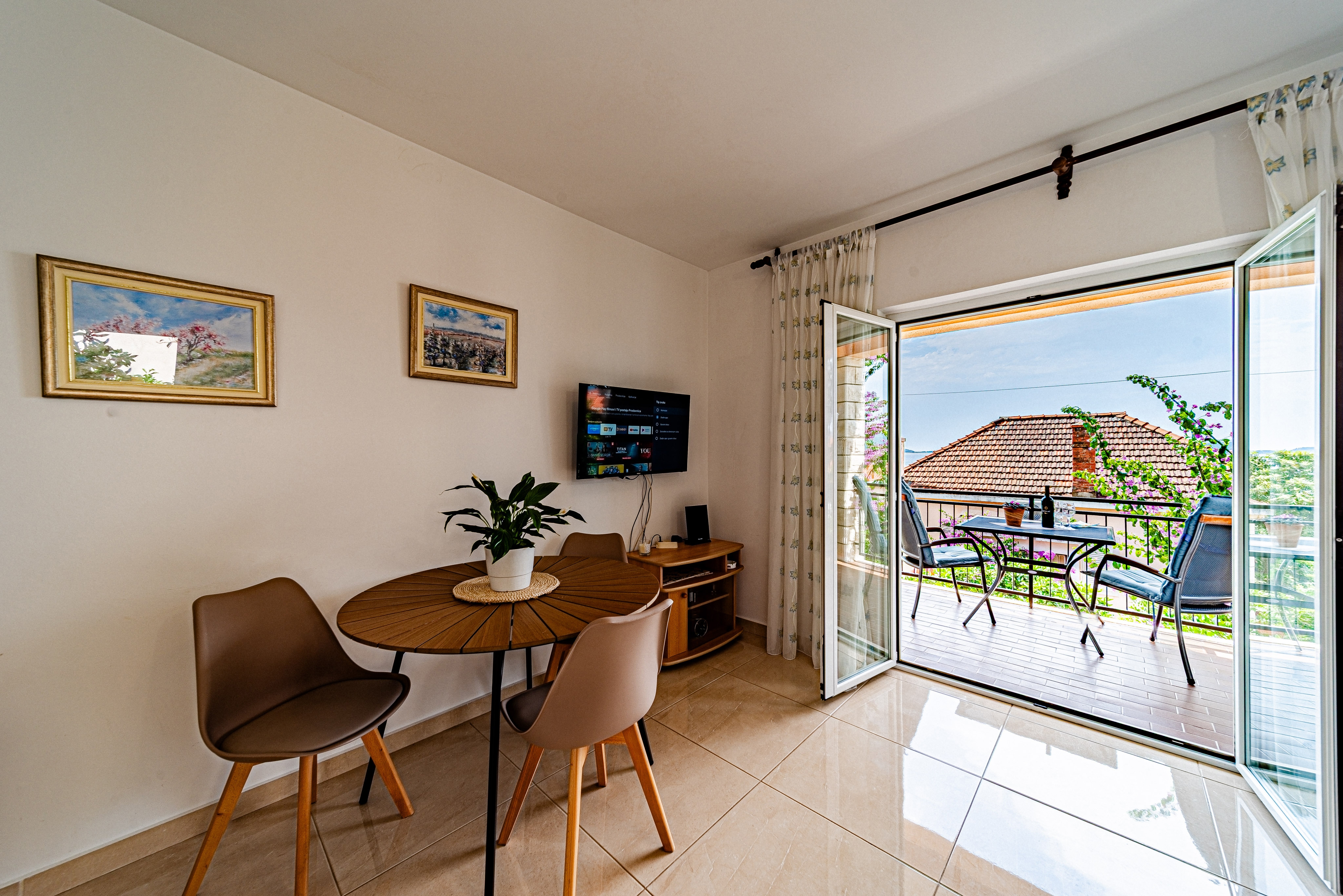 Jednosobni apartman s terasom i pogledom na more Orebić, Pelješac  A-c