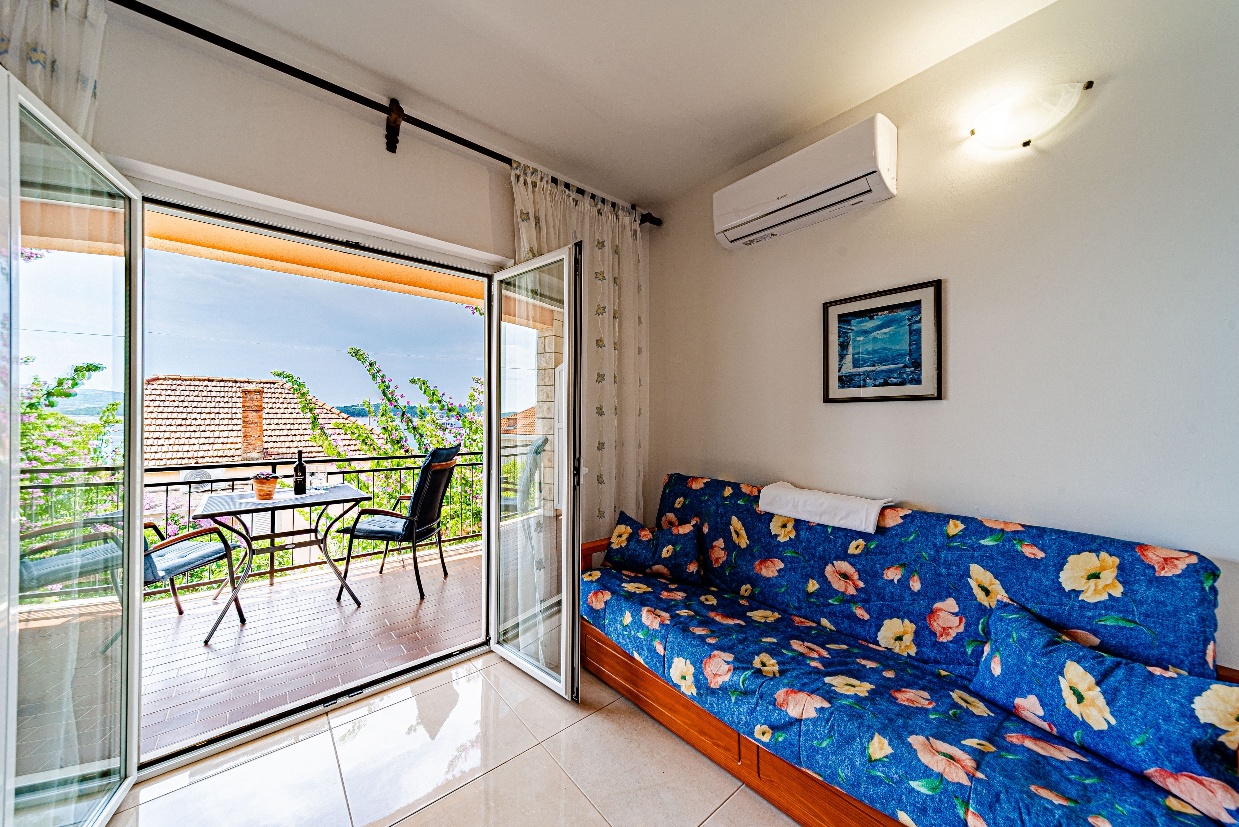 Jednosobni apartman s terasom i pogledom na more Orebić, Pelješac  A-c