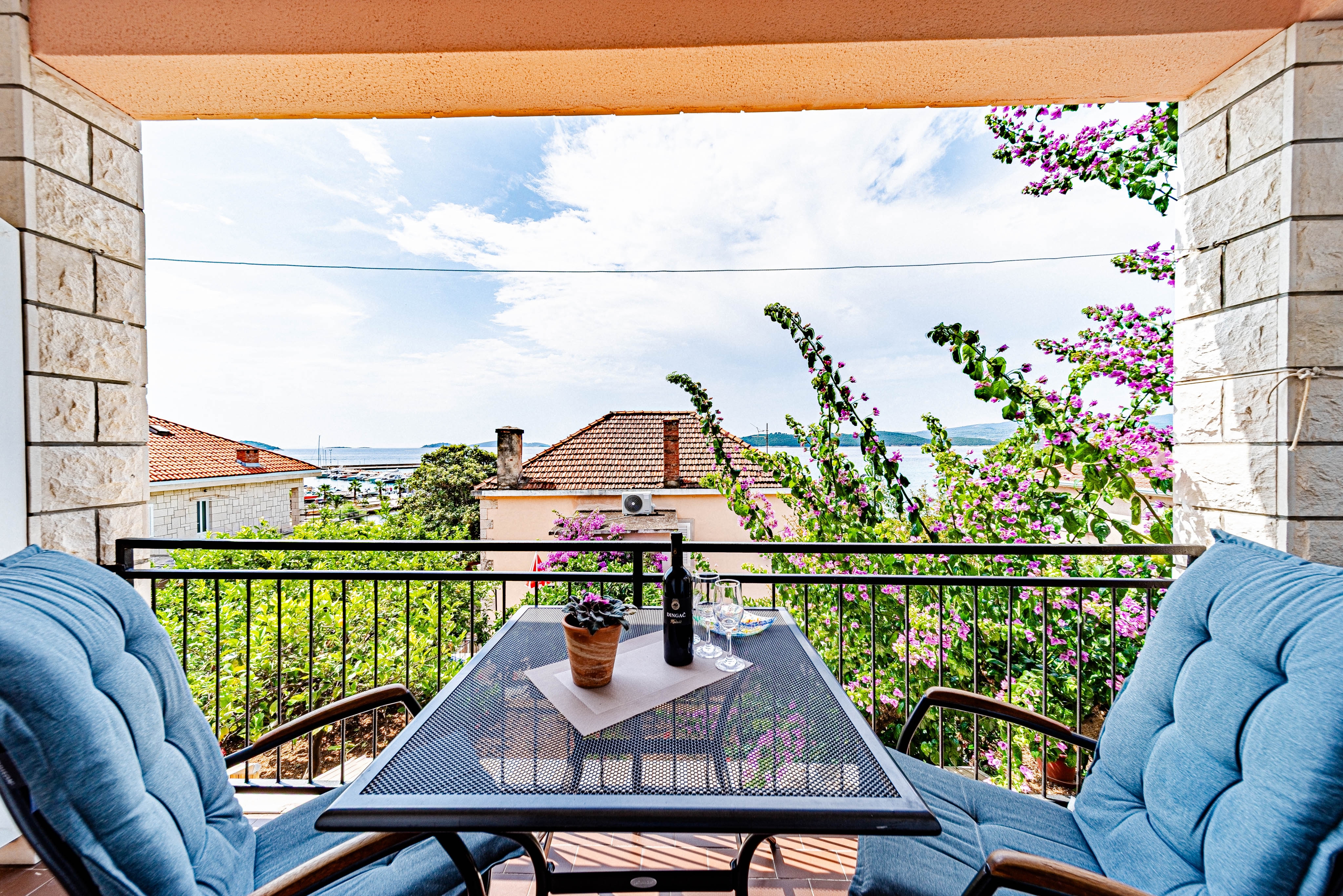 Jednosobni apartman s terasom i pogledom na more Orebić, Pelješac  A-c