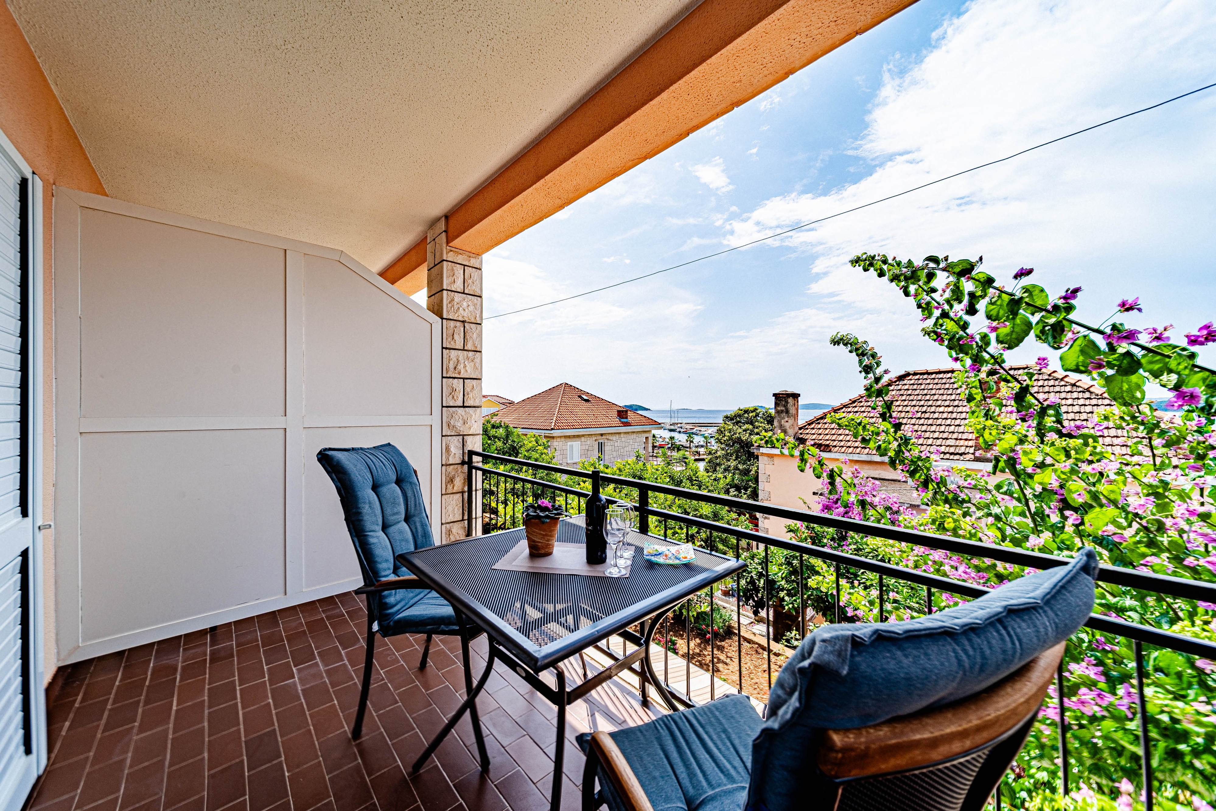 Jednosobni apartman s terasom i pogledom na more Orebić, Pelješac  A-c