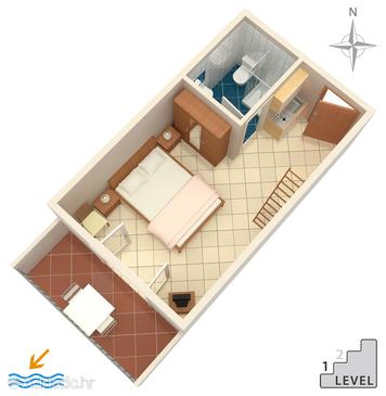 Plan Makarska, Plan in the studio-apartment, WIFI.