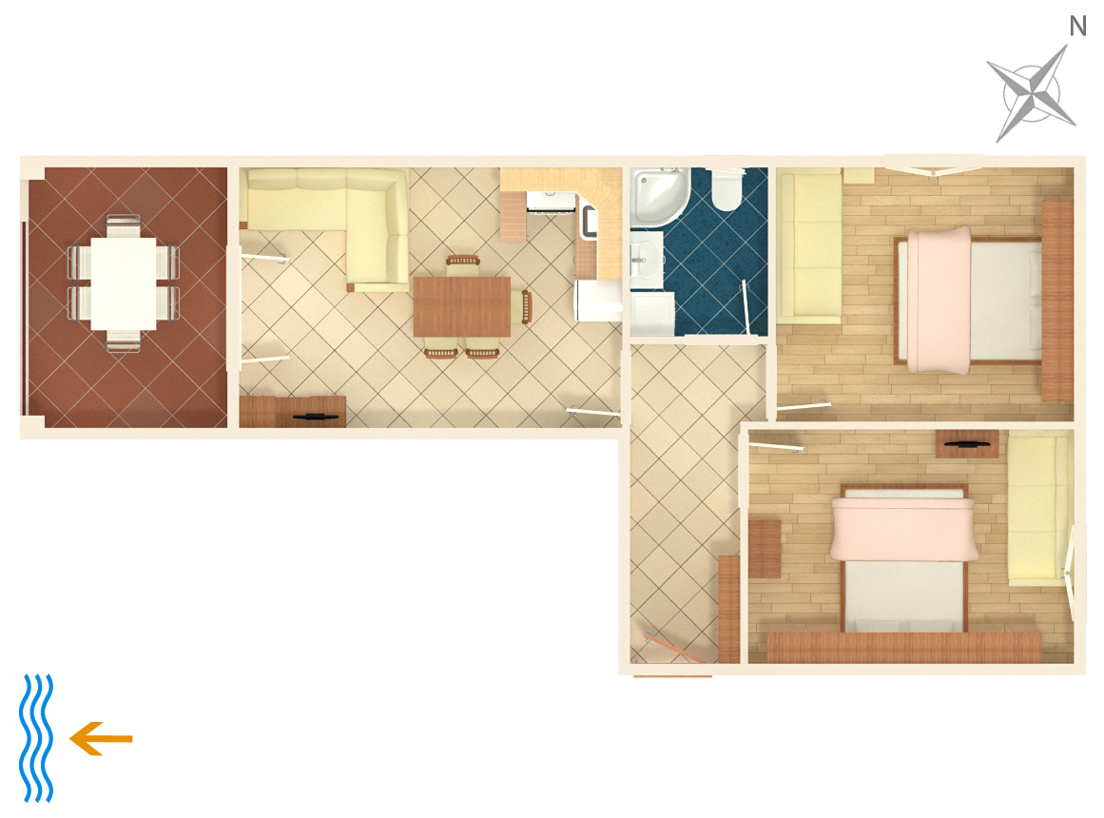 Two bedroom apartment near beach Tučepi, Makarska  A-a