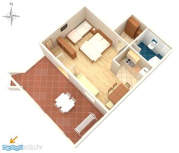 Plan Promajna, Plan in the studio-apartment, WIFI.