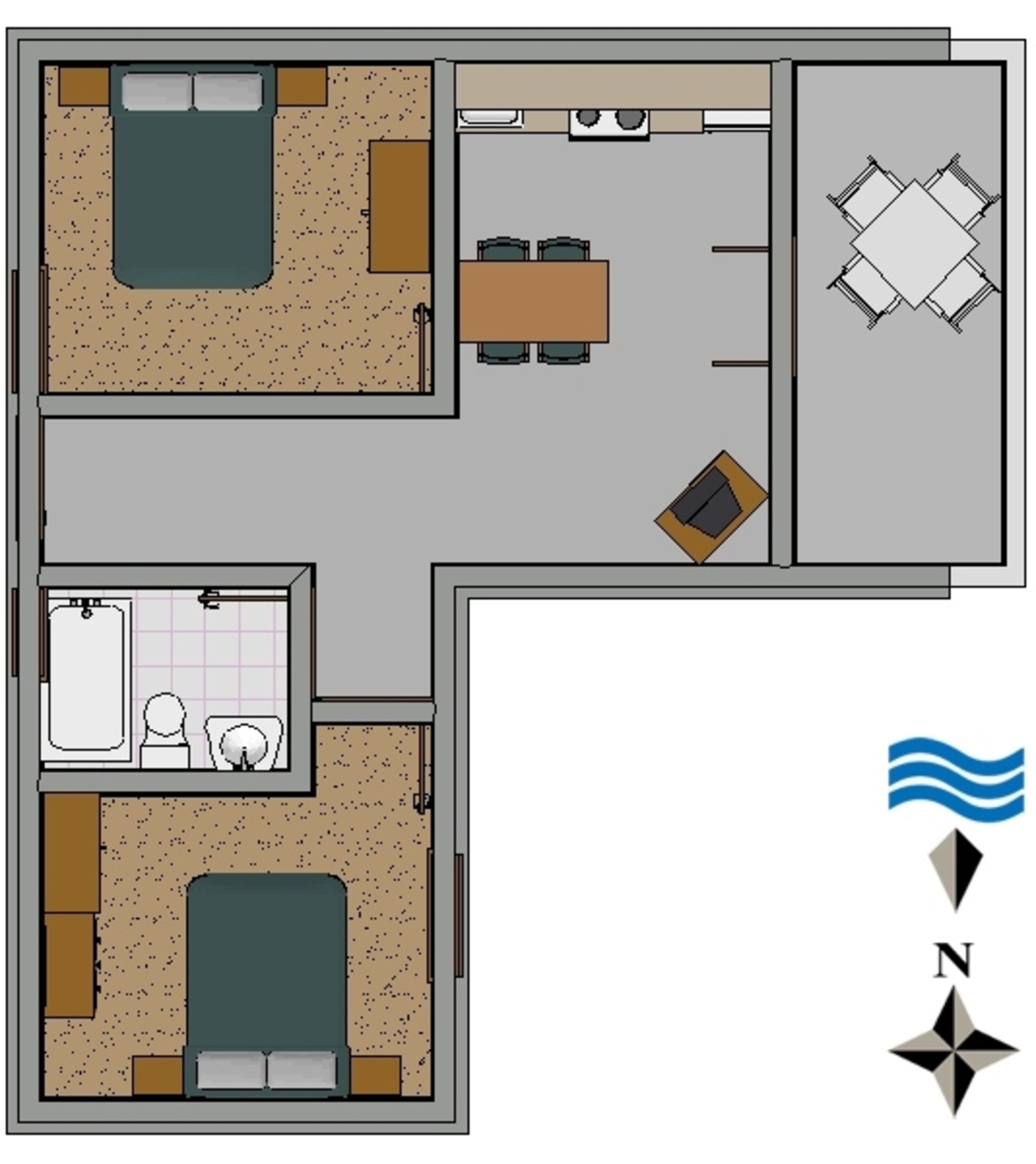 Dvosobni apartman uz plažu Orebić, Pelješac  A-a