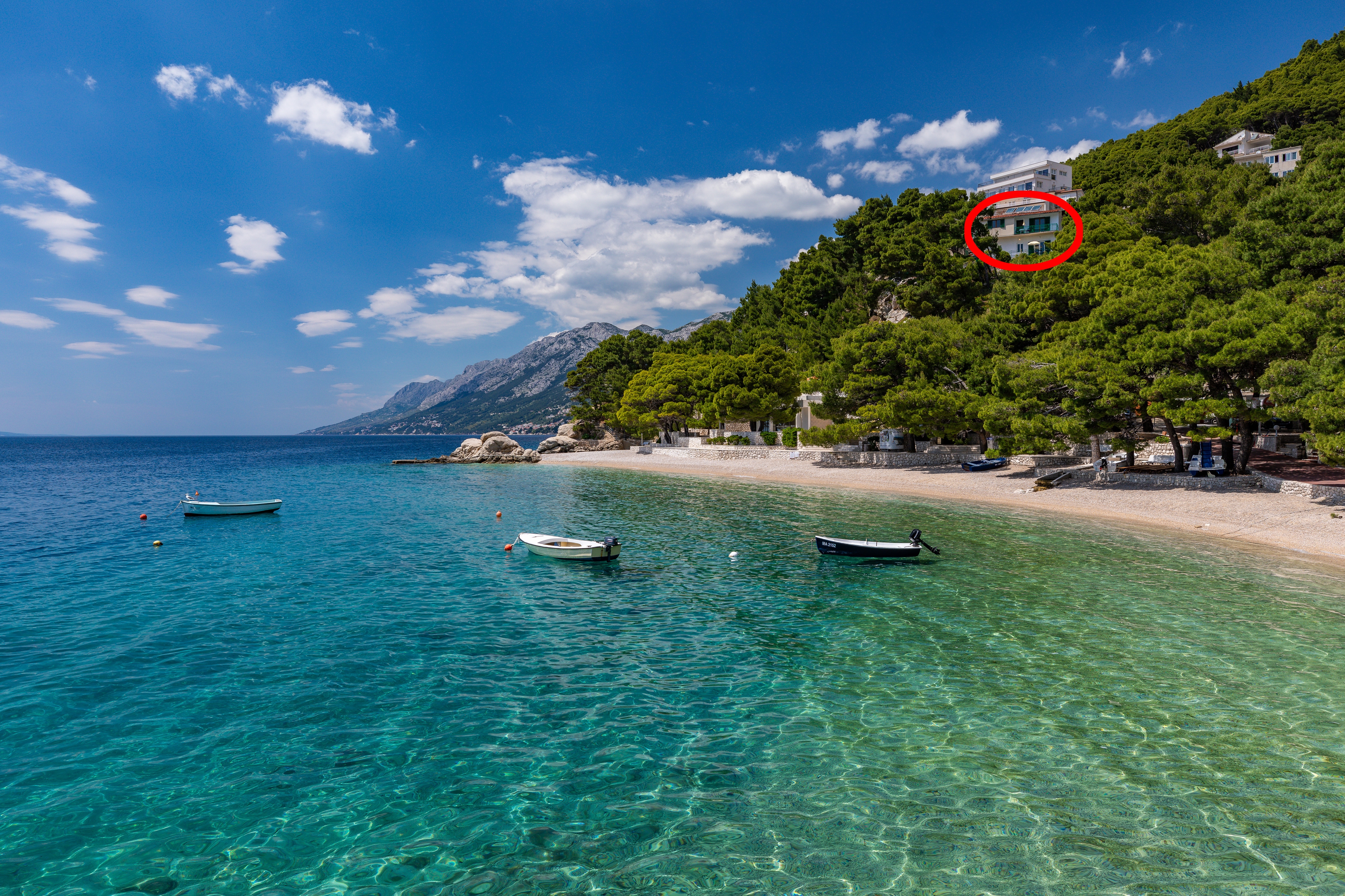 Studio apartman s balkonom i pogledom na more Brela, Makarska  AS-a