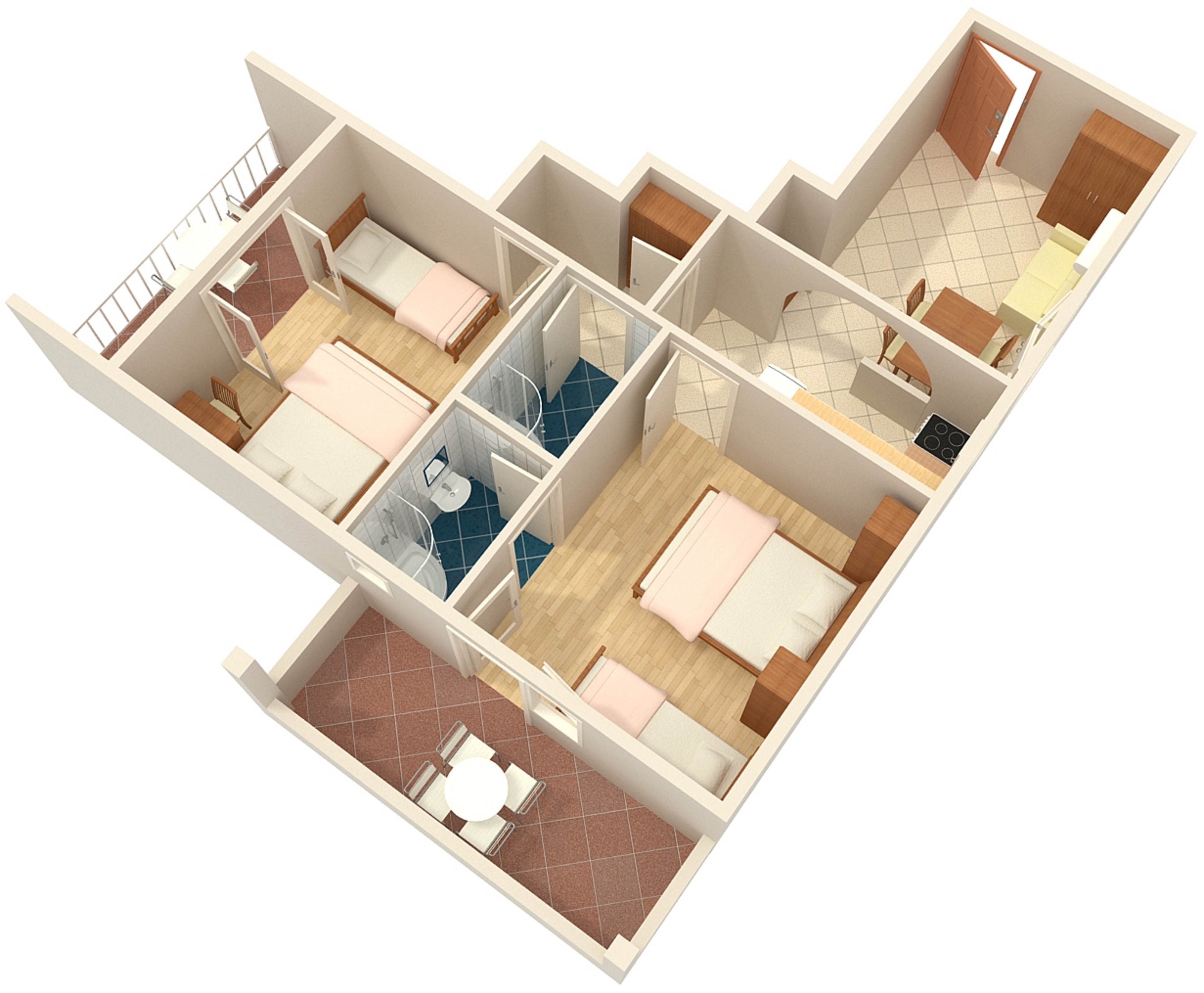Two bedroom apartment with terrace Tučepi, Makarska  A-b