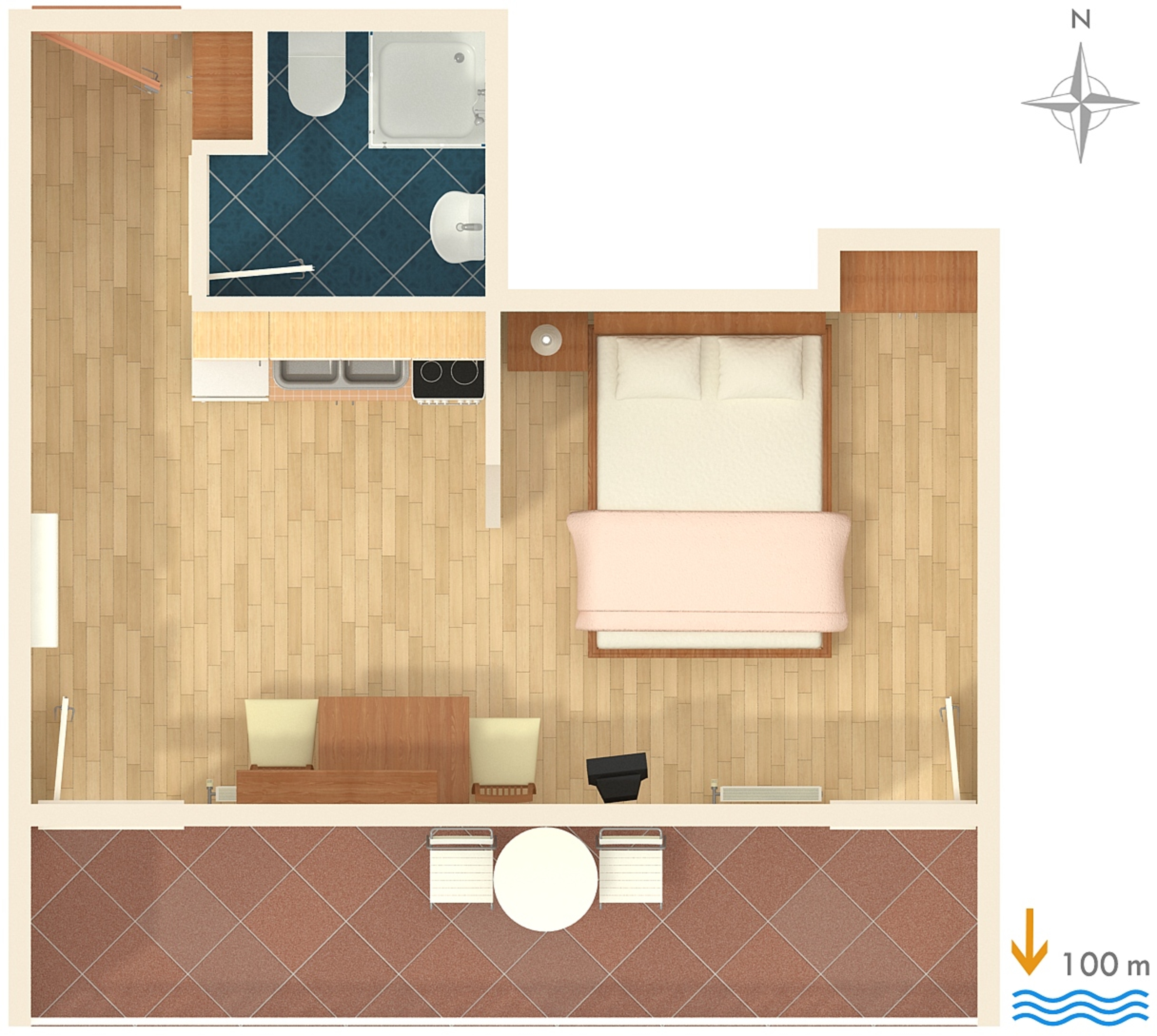 Studio flat with balcony Tučepi, Makarska  AS-a