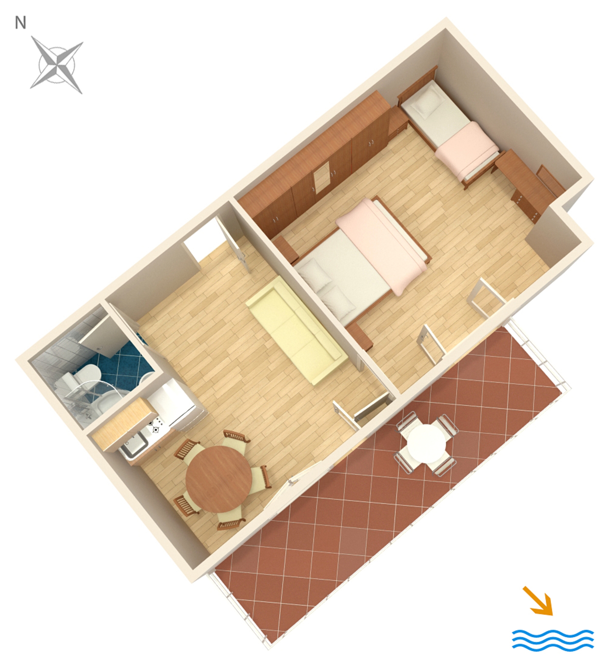 One bedroom apartment near beach Duće, Omiš  A-a