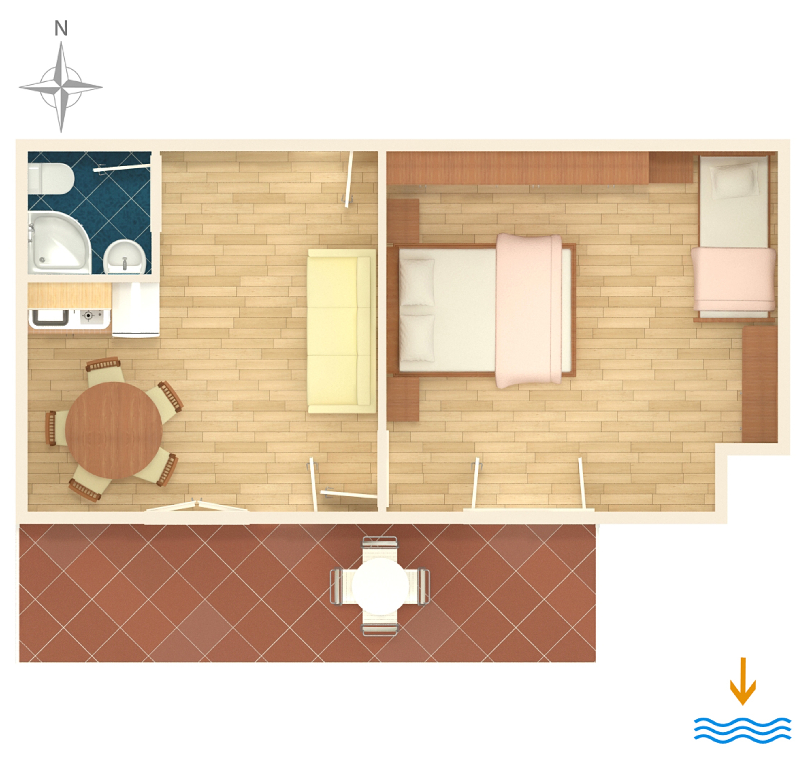 One bedroom apartment near beach Duće, Omiš  A-a