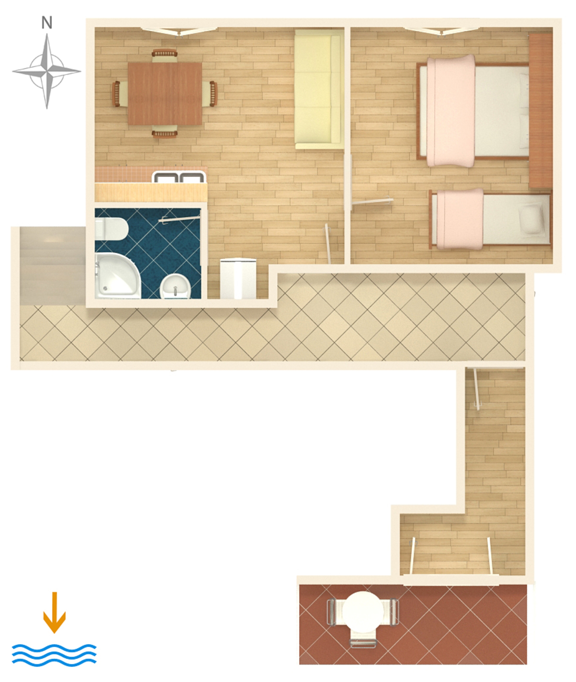 One bedroom apartment near beach Duće, Omiš  A-b