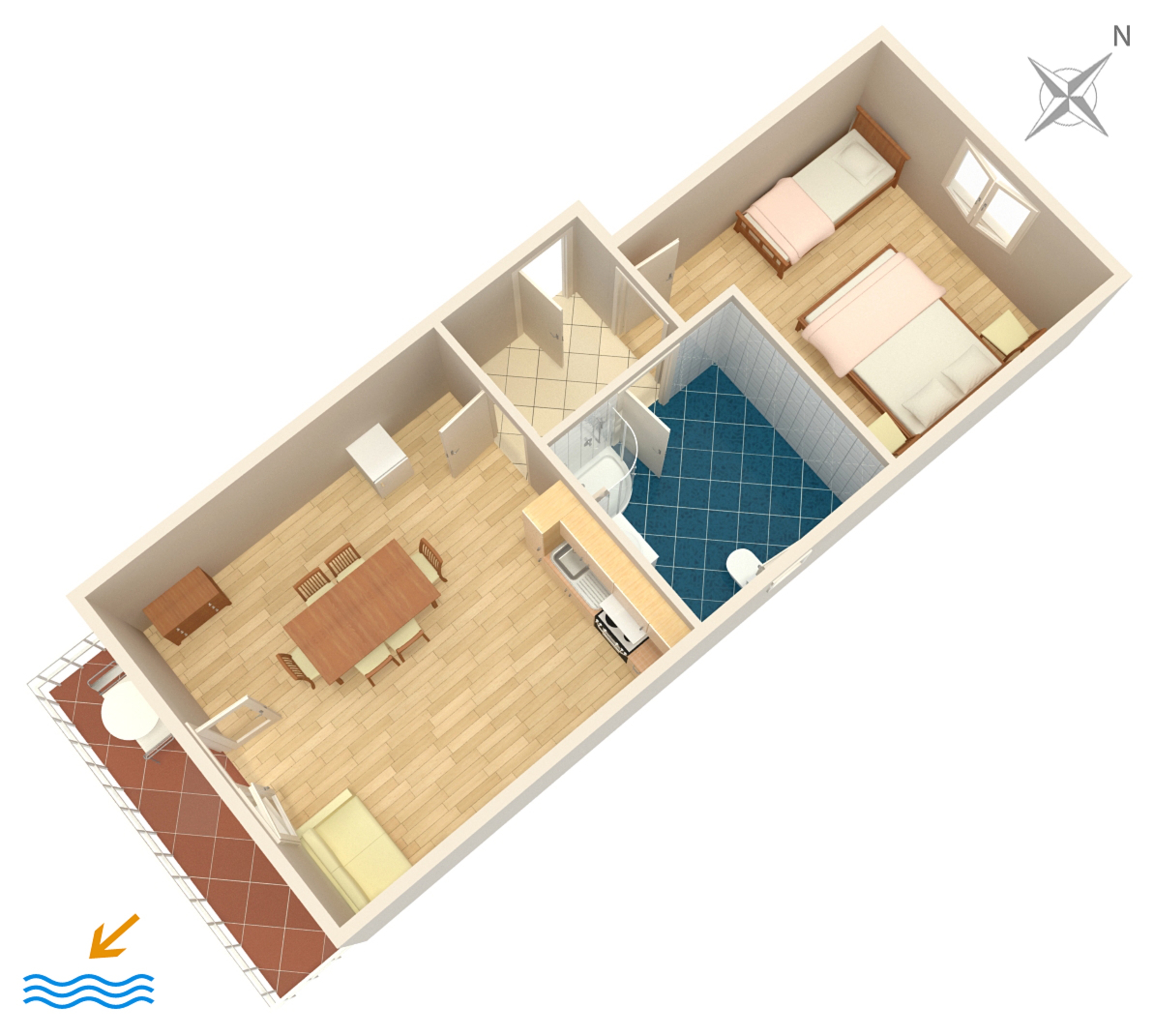 One bedroom apartment near beach Duće, Omiš (A-2731-c)