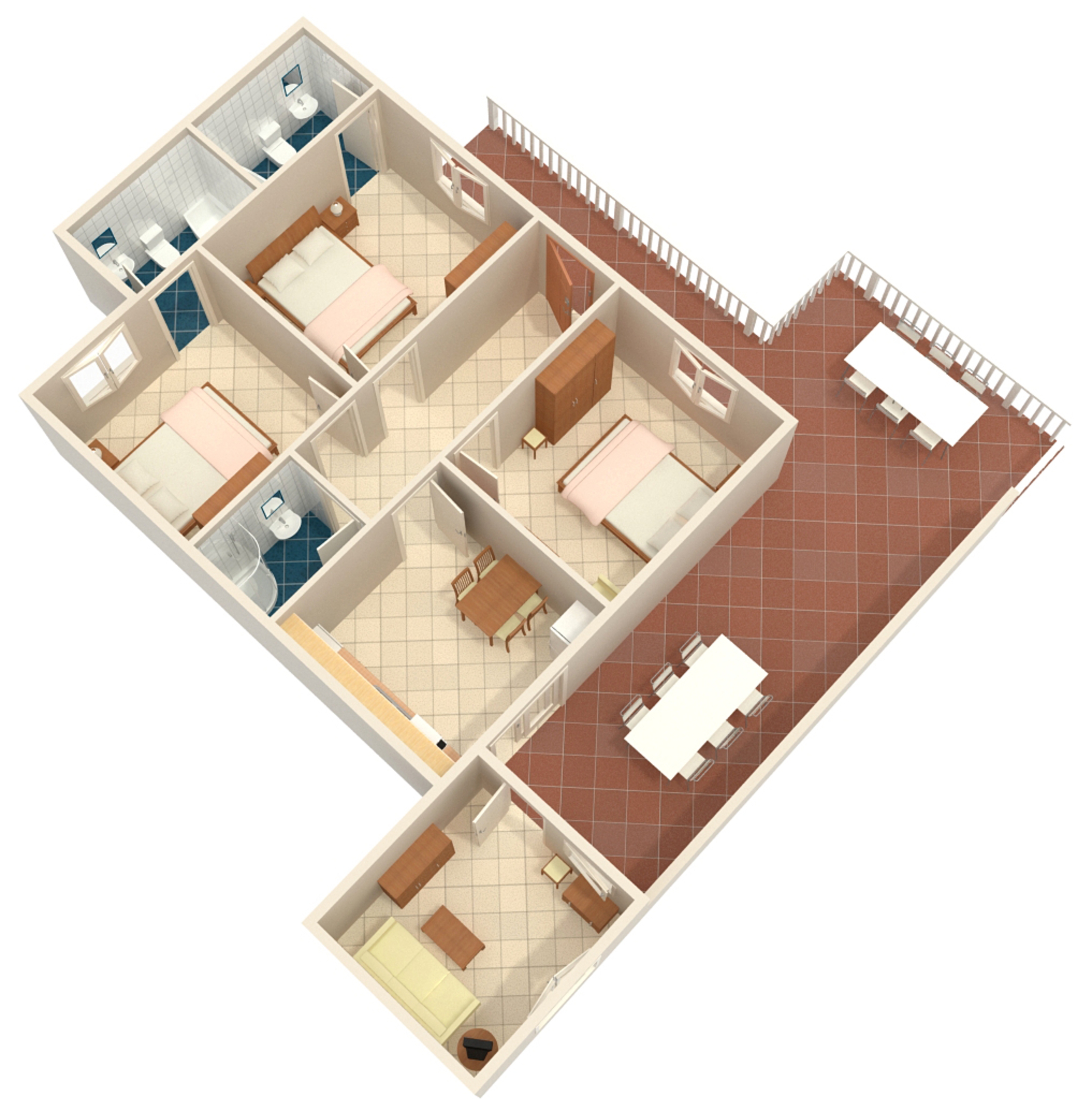 Four bedroom apartment with terrace and sea view Živogošće - Porat, Makarska  A-a