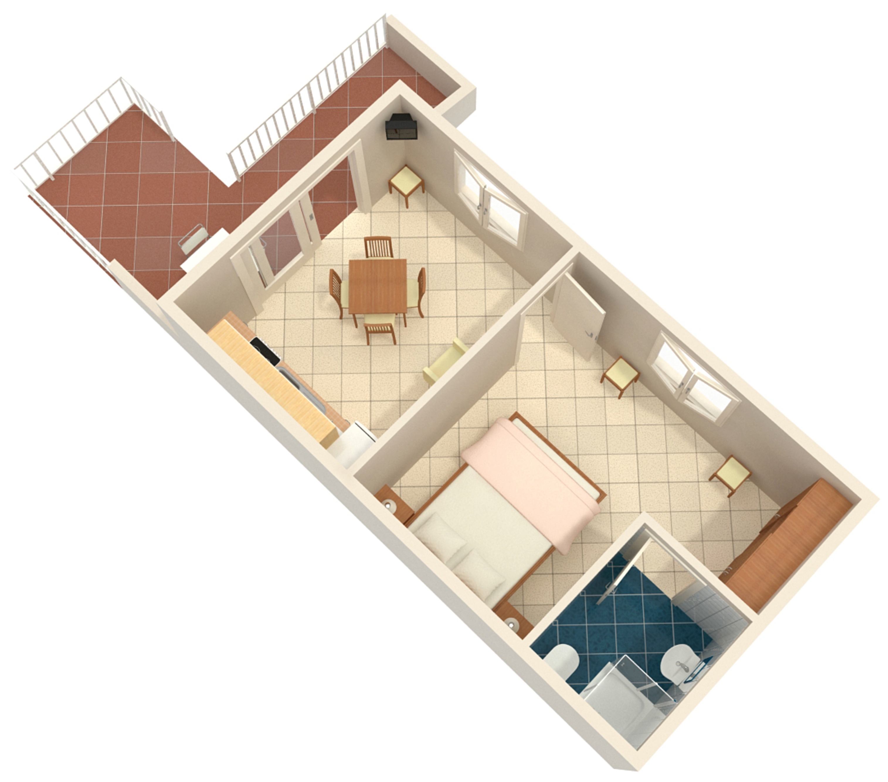 One bedroom apartment with terrace and sea view Živogošće - Porat, Makarska  A-d